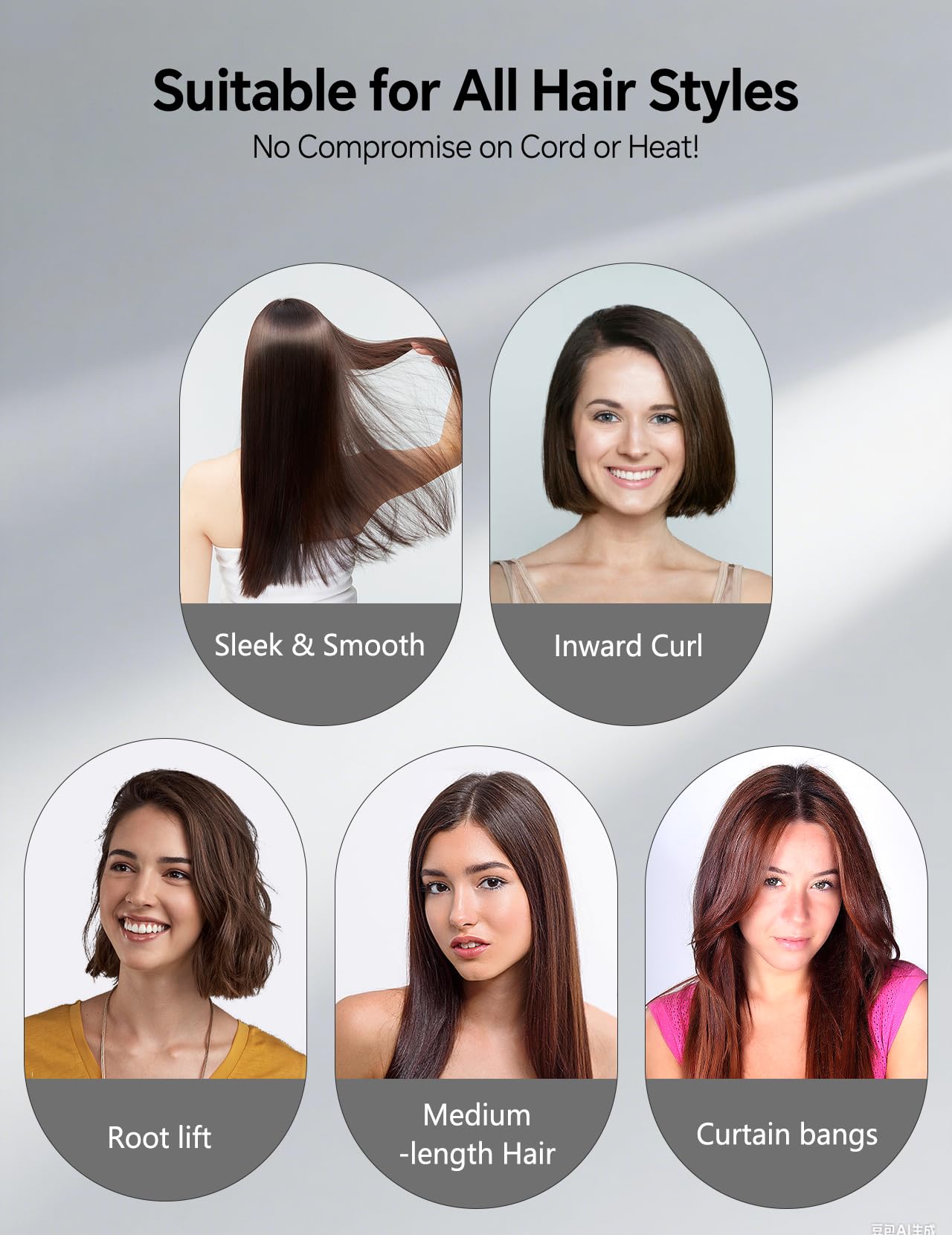 LANDOT Mini Hair Straightener Brush - Ionic Anti-Scald Travel Hot Comb