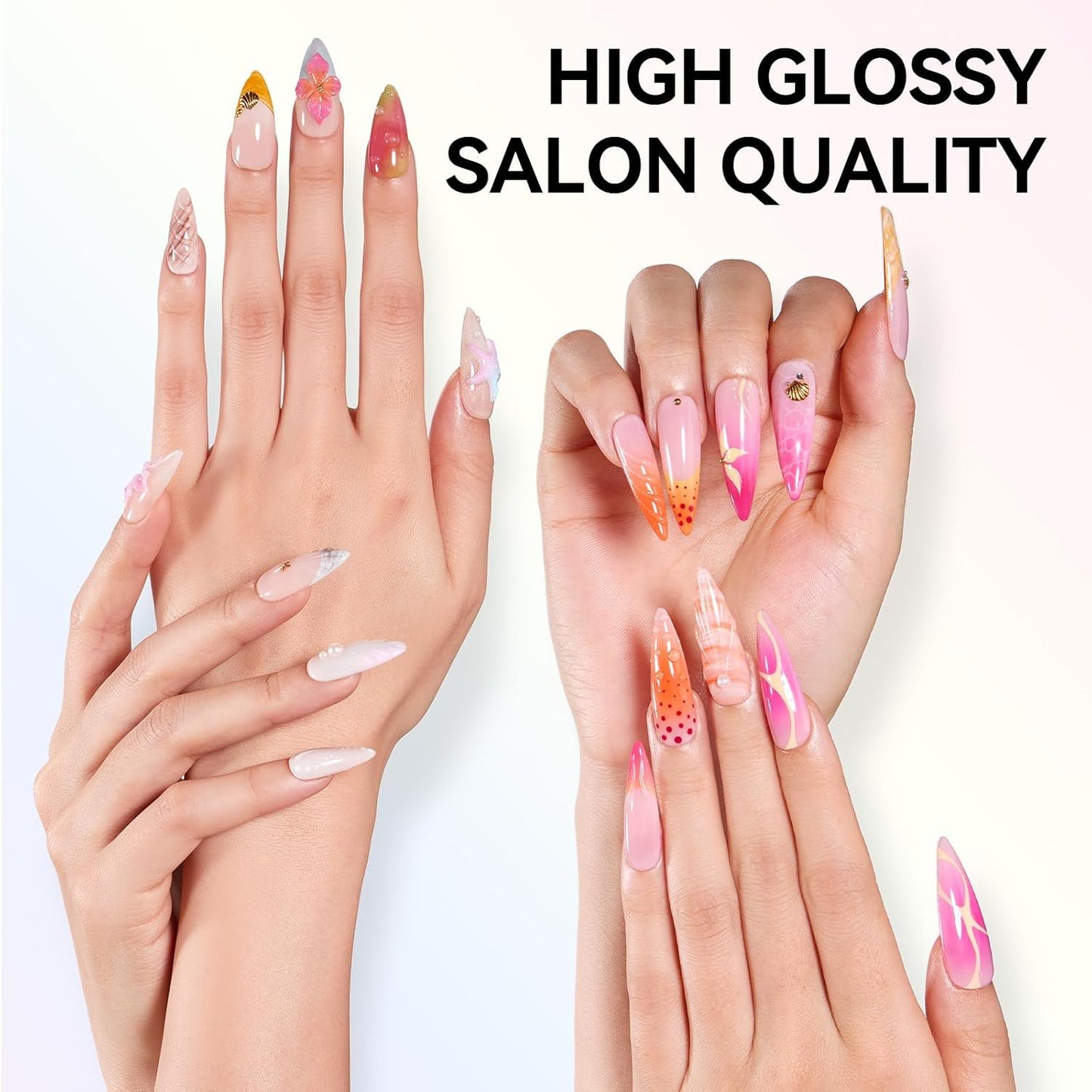 Gel Top and Base Coat Set - Hema-Free, No Wipe, Diamond-Shine | 2 PCS 15ml for Long-Lasting Nail Polish