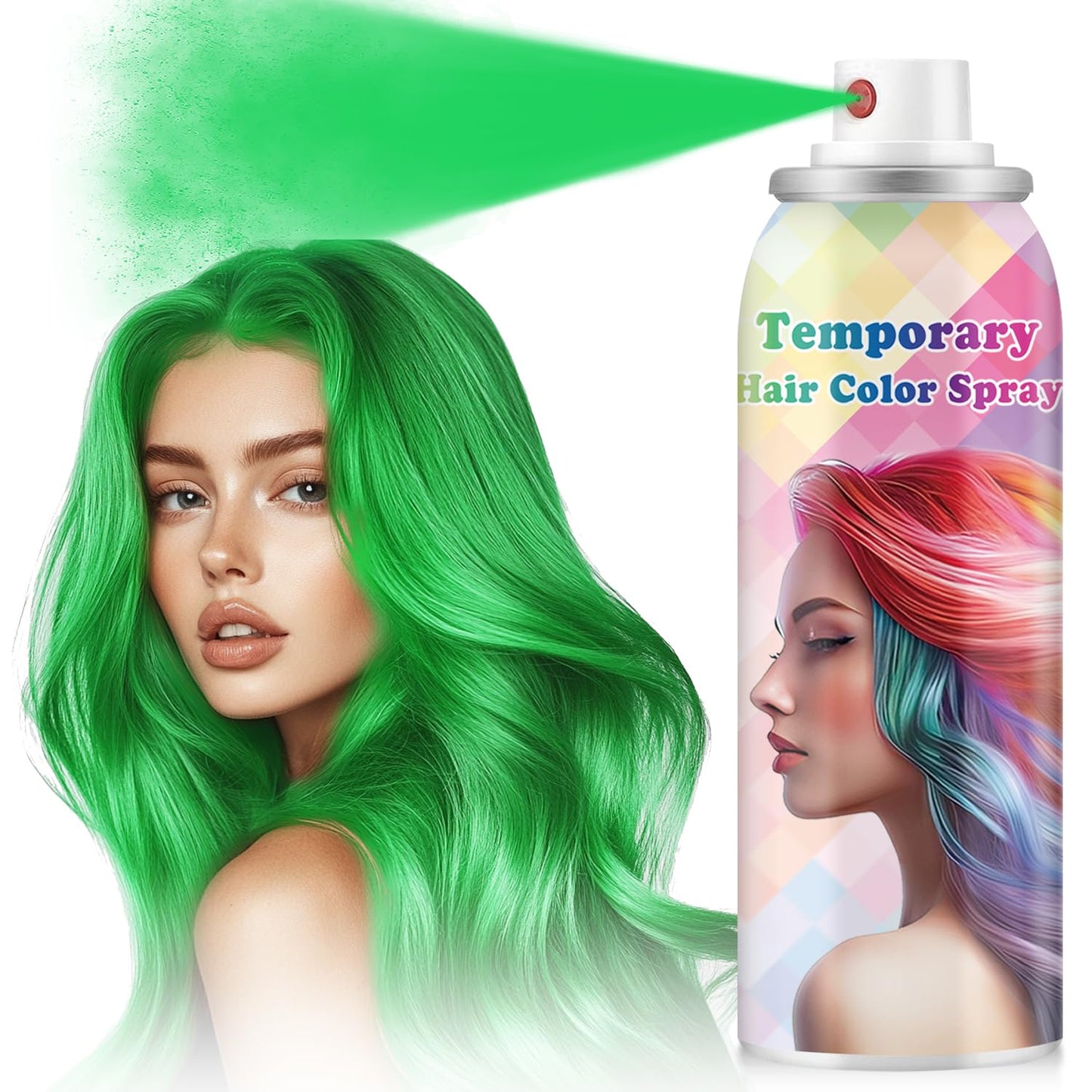 Meilury ONE-TIME USE Hair Color Spray for Women and Kids, Temporary White Hair Spray for Crazy Hair Day, Christmas Halloween Cosplay Party, Washable Hair Dye 120ML (Green)