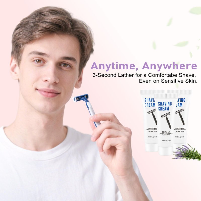 50 Shaving Cream Bulk Travel 10ml/0.35fl oz,Disposable Shaving Cream in Bulk Travel Shave Cream for Hotel Homeless,Verbena