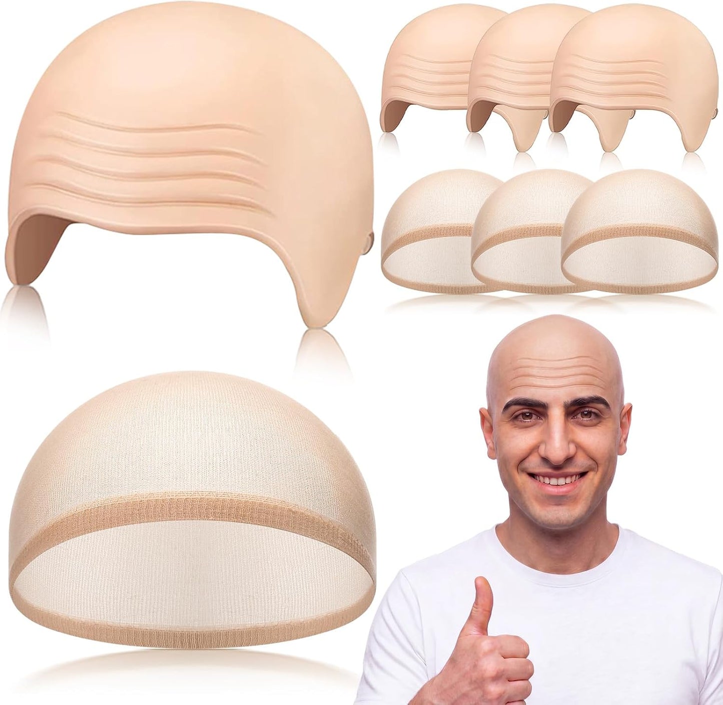 Bald Cap for Halloween | Nylon Wig Cap for Makeup & Cosplay - Unisex, Comfortable Fit