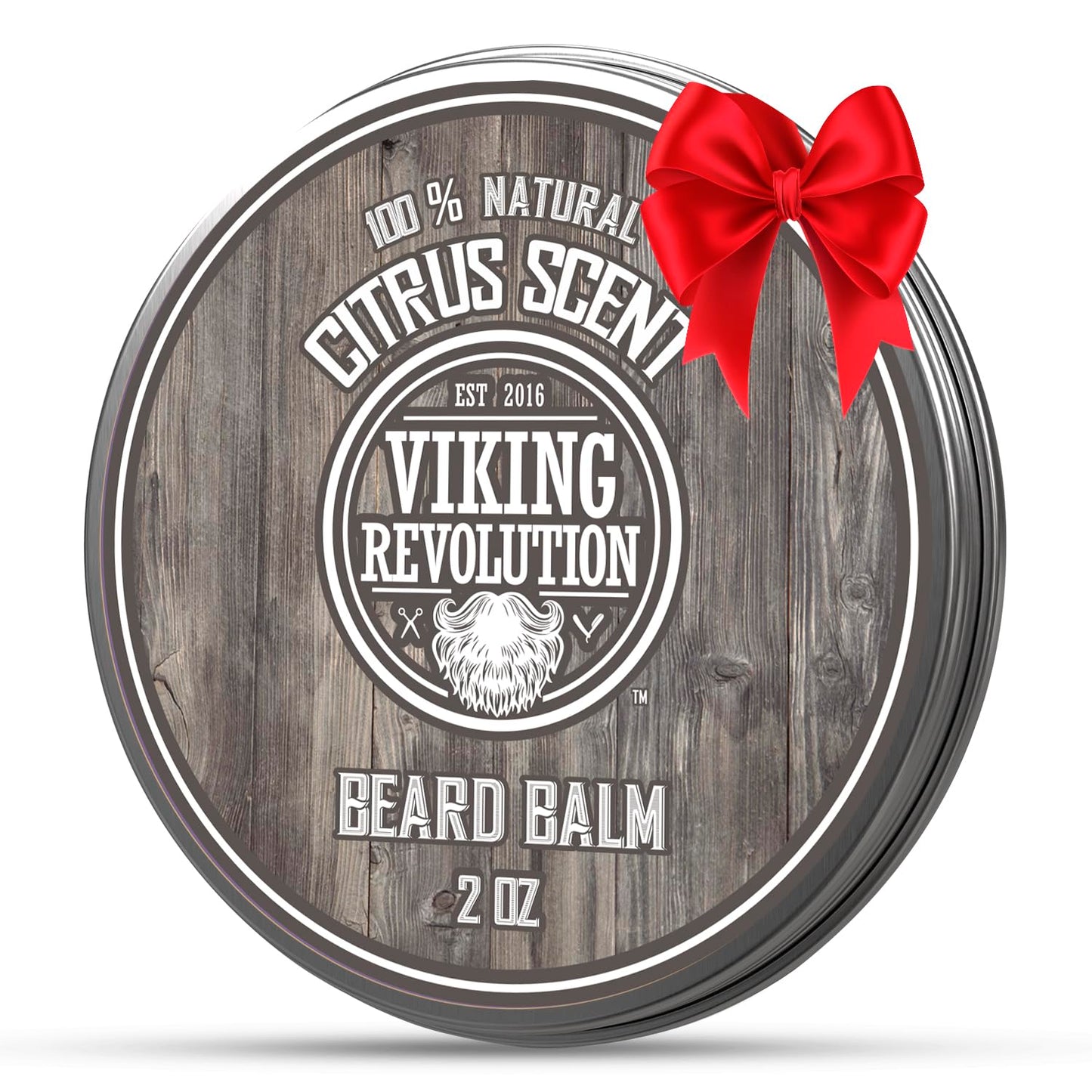 Viking Revolution Citrus Beard Balm - Beard Butter with Argan Oil, Beard Softener for Men with Jojoba Oil - Beard Moisturizer for Men with Beeswax - Beard Wax for Men with Mango Butter (2oz, 2 Pack)