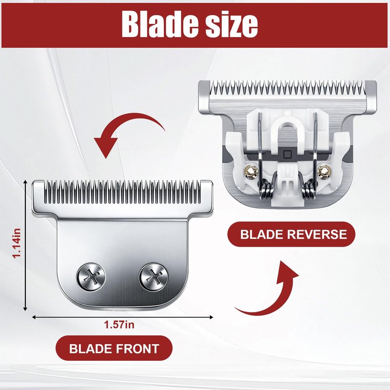 02144 Detachable T Blade Compatible with Wahl Replacement Blade for Trimmers 9864/9864SS/9686/9818A/9854L/9876L/9854 /WSS3L/SS2L (Silver(2PCS))