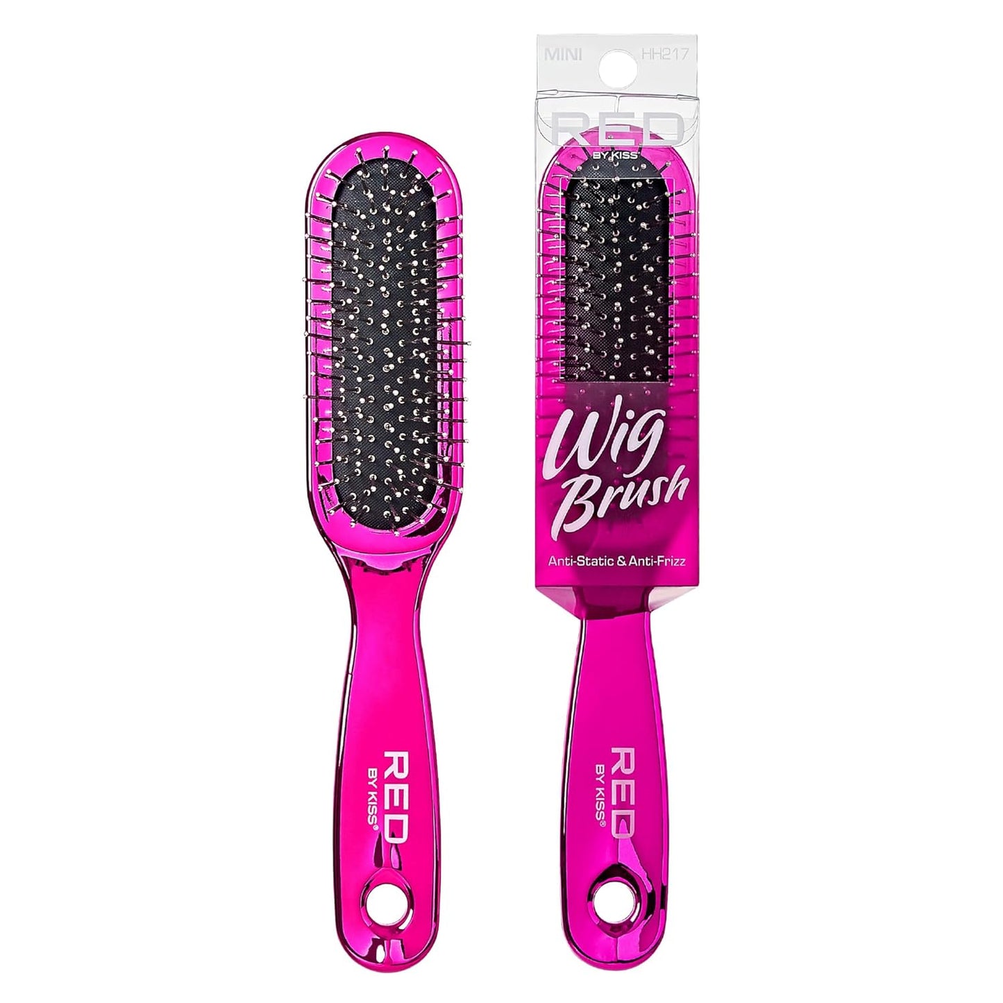 Anti-Static & Anti-Frizz Wig Brush - Stainless Steel Knot-Free Bristles for Easy Detangling | Mini Size