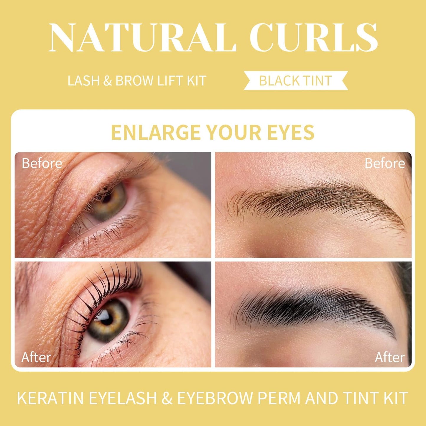 Lash Lift and Color Kit, Brow Lamination Kit with Color, DIY Eyelash Perm Curling for Voluminous Lashes and Brows, Home and Salon Use – Libeauty