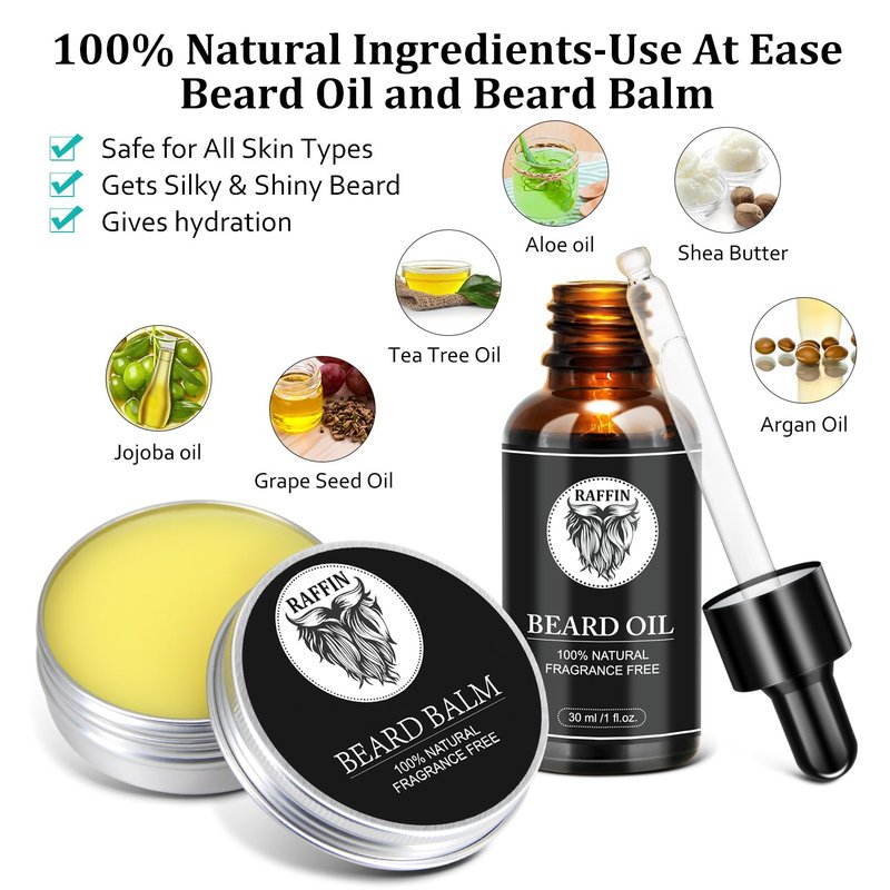 Dad Gifts - Beard Kit with Beard Oil, Balm, Brush, Comb & Bonus Keychain, Men's Self-care Set & Constant Keepsake, Fathers Day & Birthday Gift for Daddy/Papa, Dad Day Gifts from Kids Daughter Son
