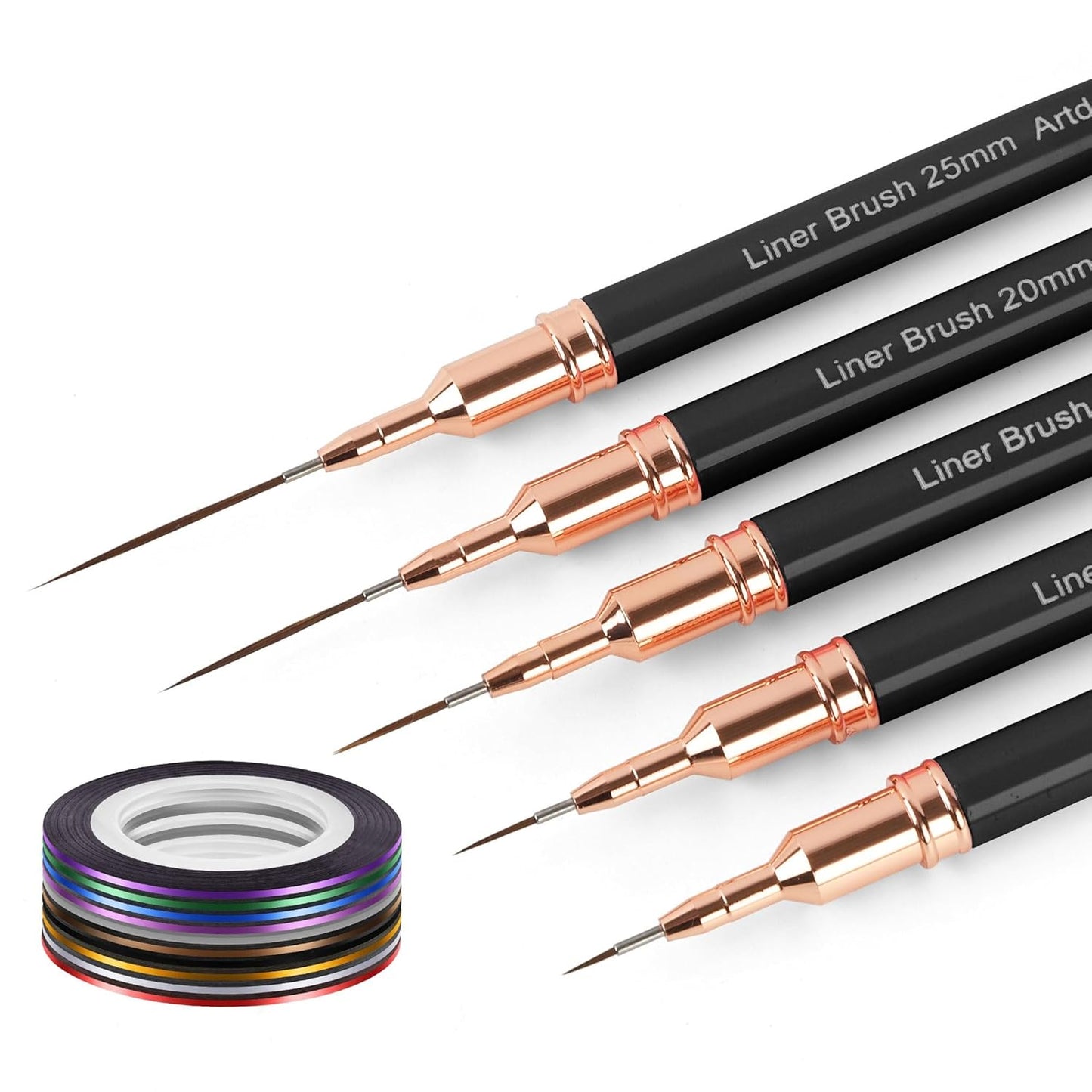 Artdone Nail Art Brush Set - 31 Pcs Professional Tools for Gel Polish Design | Dotting, Striping & Dust Brushes