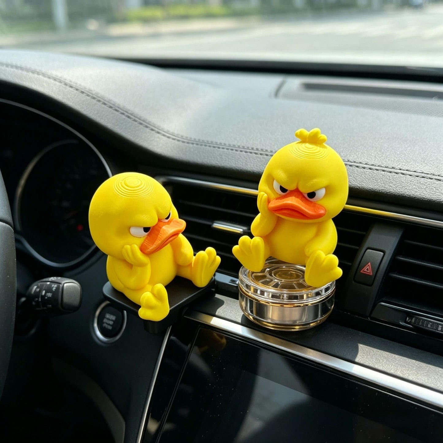 Angry Yellow Duck Figurine,Cute Grumpy Duck Desk Decor,Funny Sassy Duck Ornament for Home,Office,Car,Bookshelf,Unique Gag Gift for Duck Lovers