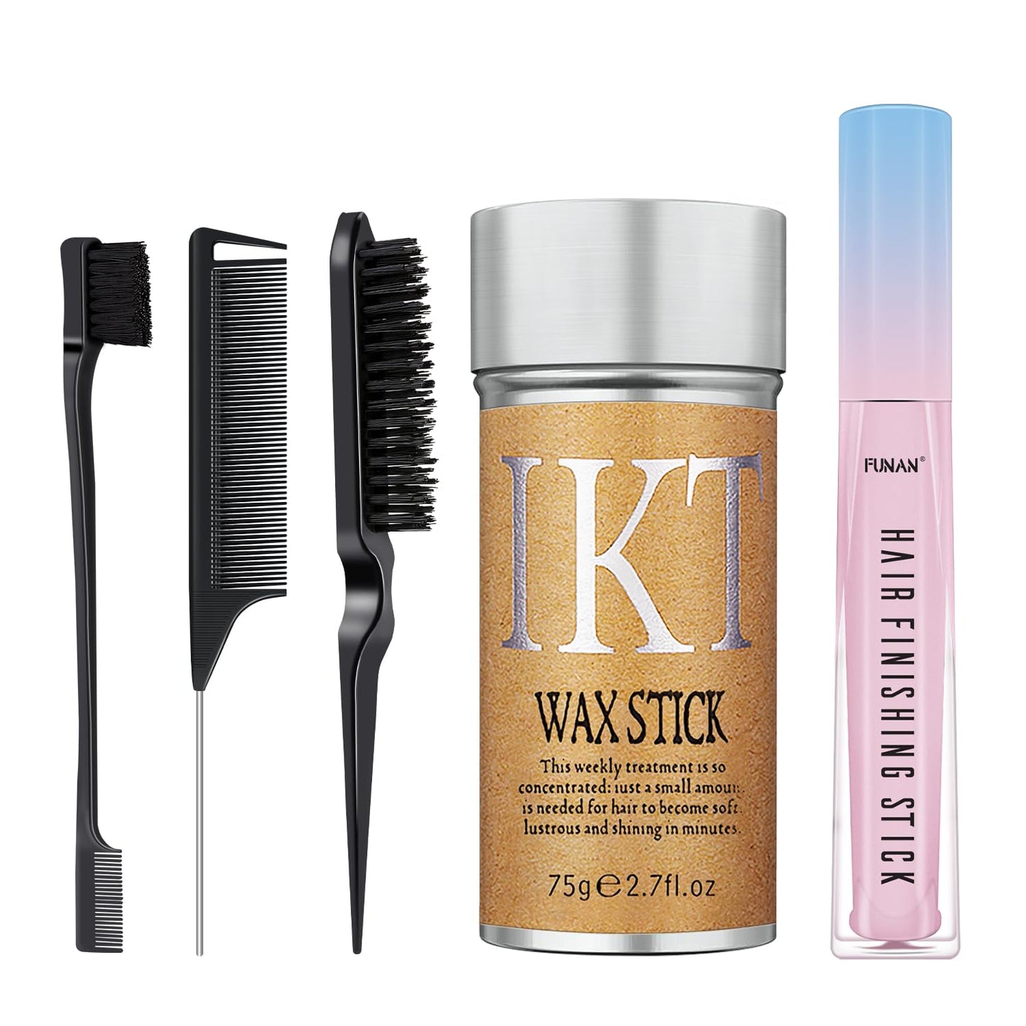 Hair Finishing Stick - Flyaway Tamer & Edge Control Wand for Women | Non-Greasy, Travel Size 2 Pack