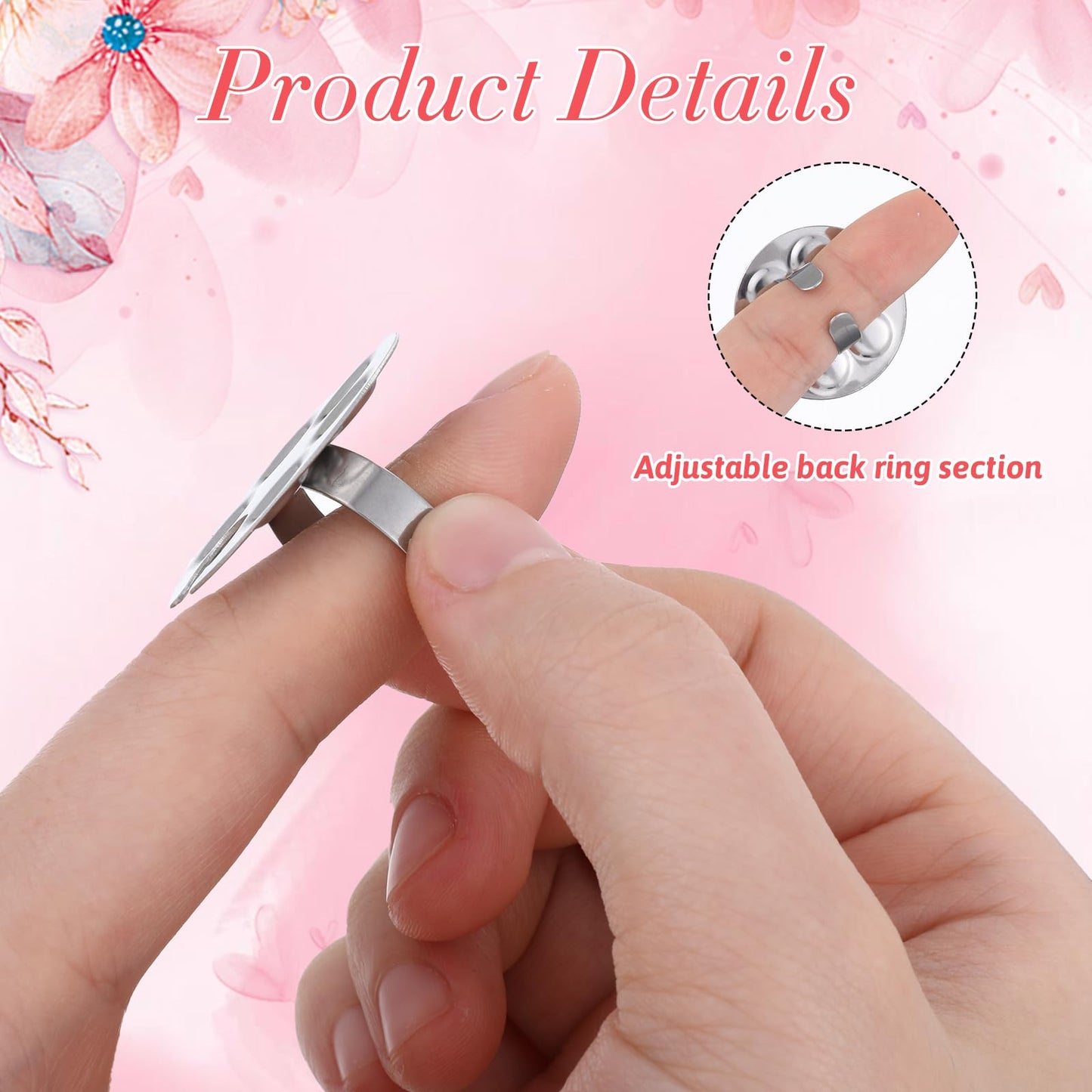 4 Pack Mini Nail Art Palette, Nails Rings Palette, Finger Rings Metal Manicure Palettes Tools, Nails Polish Mixing Plate, Gel Palettes Manicure for Nail Art Display