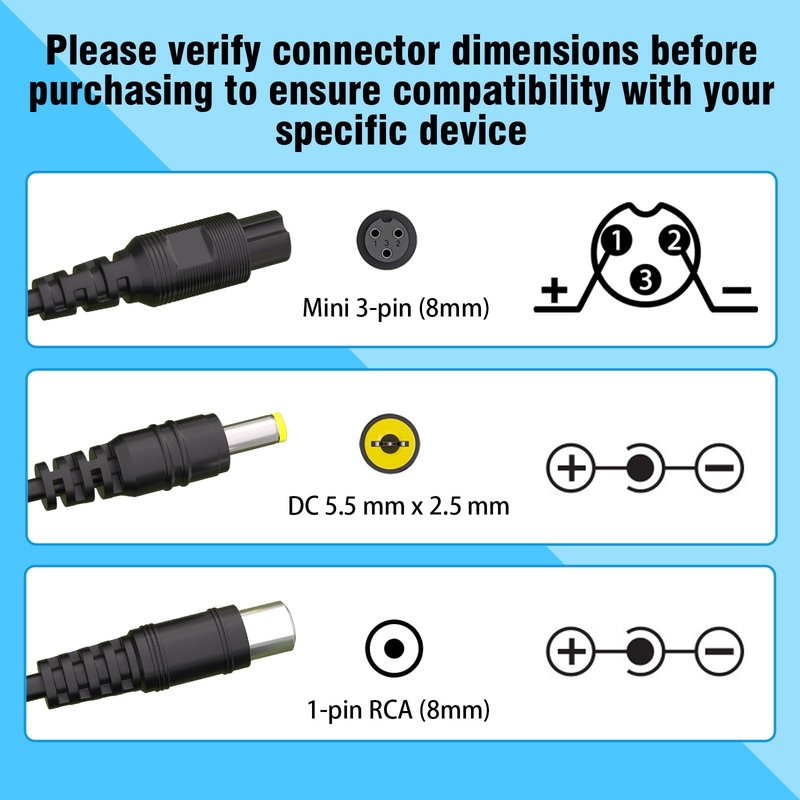 (3 in 1) 42V 2A Charger for 36V Lithium Battery Charger Compatible with Gotrax, Hiboy, Segway Ninebot, Razor,Jetson