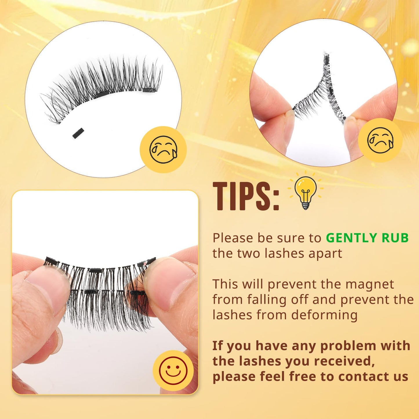 QUEWEL Magnetic Eyelashes 4 Pair Reusable Magnetic Eyelashes with Applicator No Glue Needed Eyelashes Natural Look Lash Clusters Kit Easy to Wear and Remove(4 Pairs-B07)
