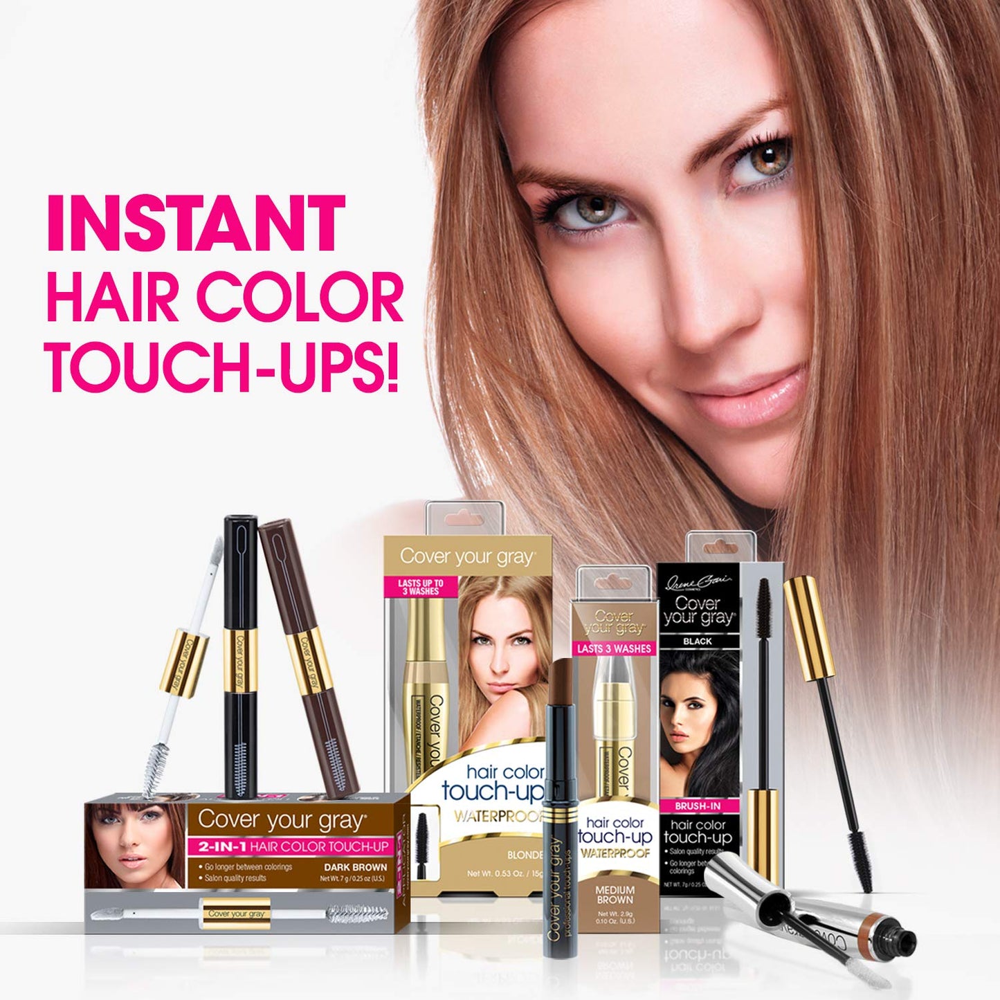Gray Hair Color Touch-Up Stick - Black | Convenient 2-Pack for Quick Coverage