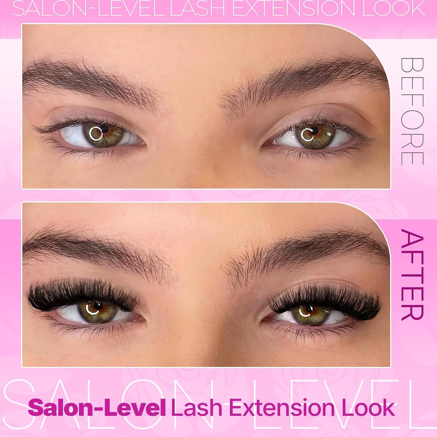 Fluffy Lash Clusters - 10-14mm D Curl Individual Eyelash Extensions | Thick 200D Volume for Soft Glam