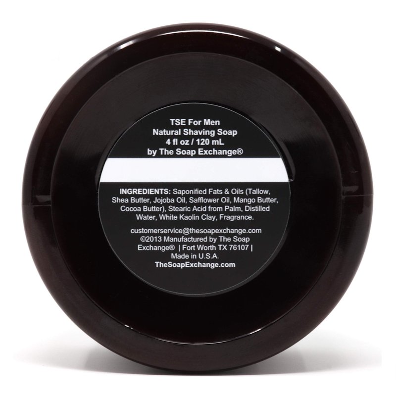 TSE for Men Espresso Shaving Soap with Tallow and Shea Butter. Natural Ingredients for Rich Lather and a Smooth Comfortable Shave. Artisan 4.5 oz Semi-Soft Italian Style. Made in the USA.