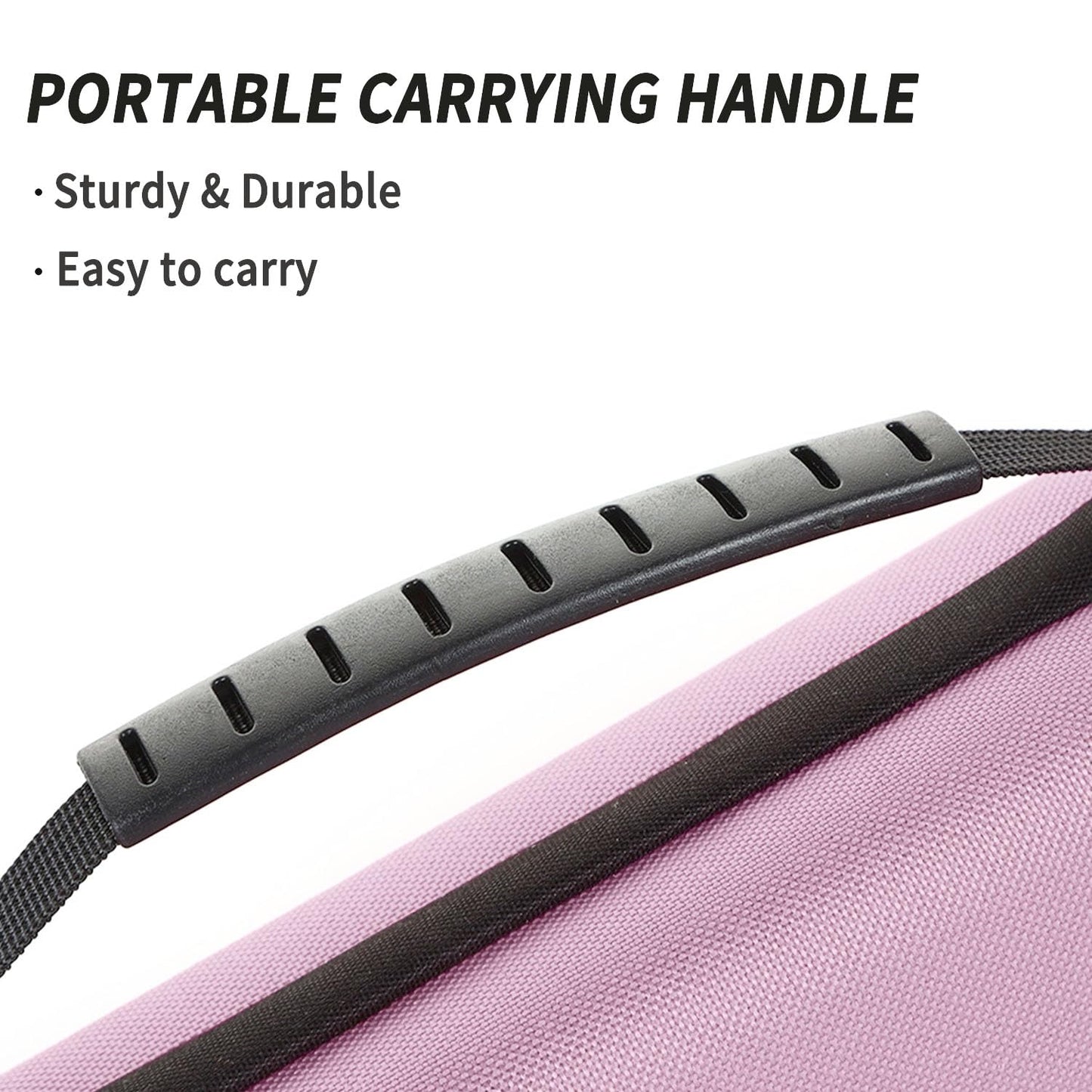 Curling Iron Travel Case, Festwarm Hard Carry Bag for Straightener Curling Irons Styler with Handle, EVA Flat Iron Cases for Vacation(CASE ONLY, Light Pink)-13.3"x2.3"