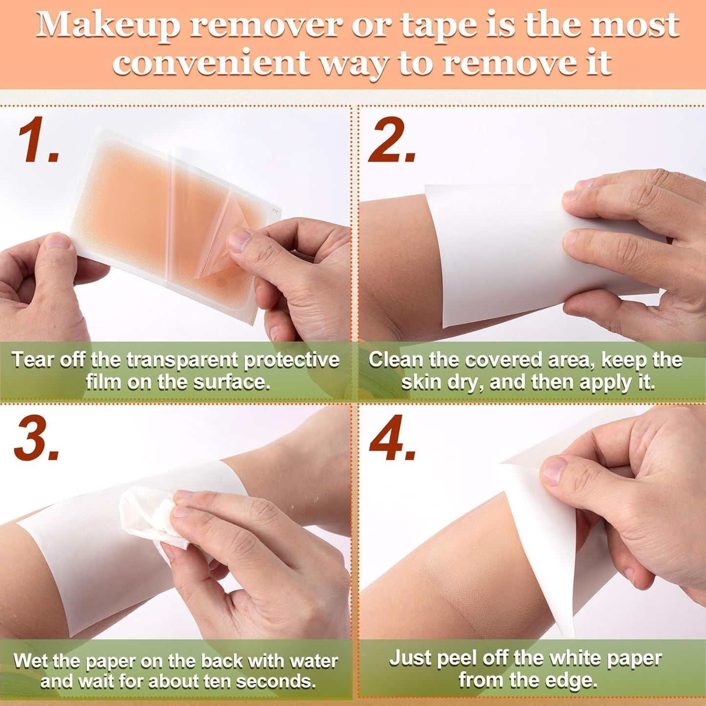 Tattoo Cover Up Tape, Ultra-Thin Waterproof Tattoo Cover Up Tape for Tattoos, Scars and Birthmarks-4pcs (Dark skin tone-14)