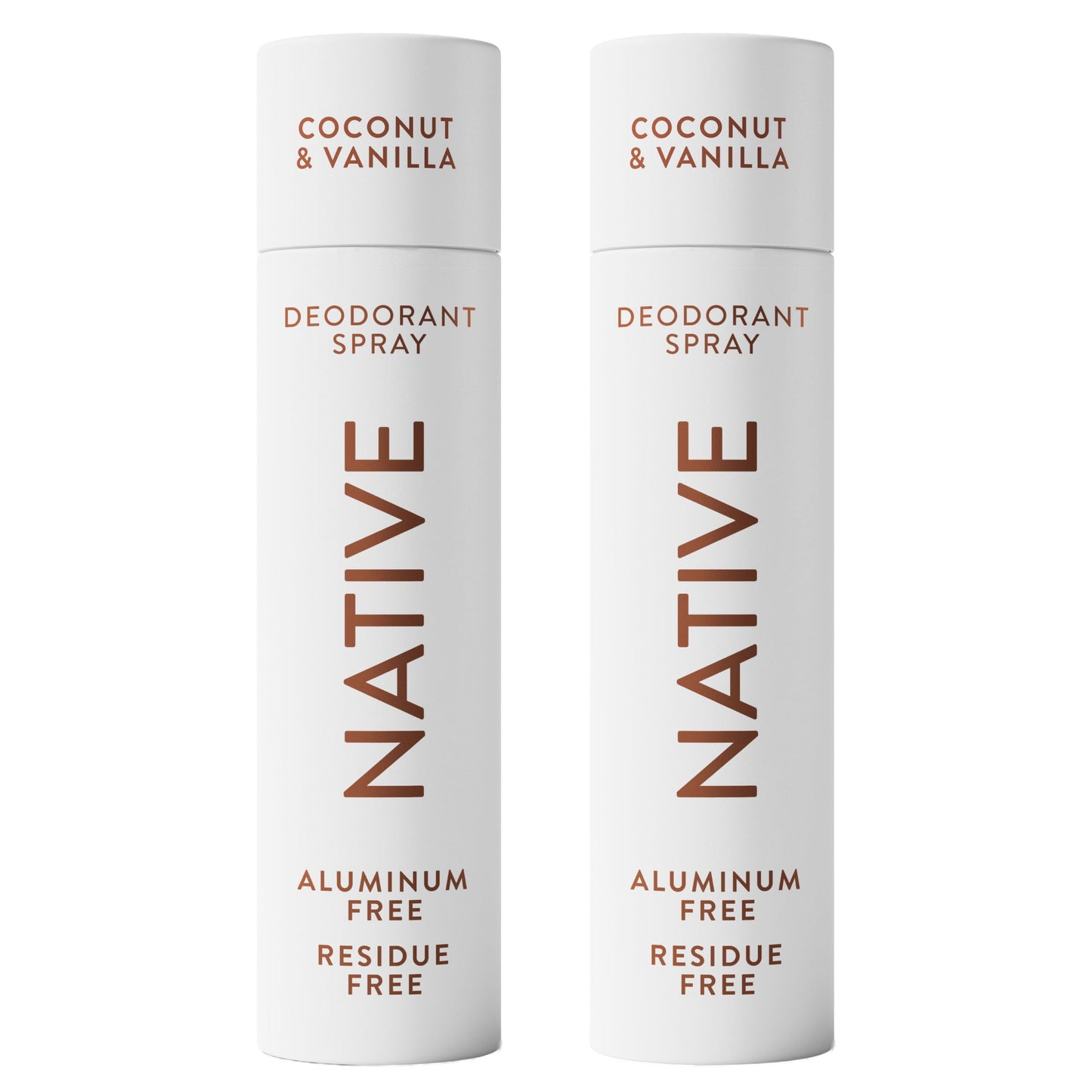Native Deodorant & Body Spray, Coconut & Vanilla TWIN PACK, 72-Hour Odor Protection for Underarms & Body, Aluminum Free, Quick Drying, 2x3.5 oz