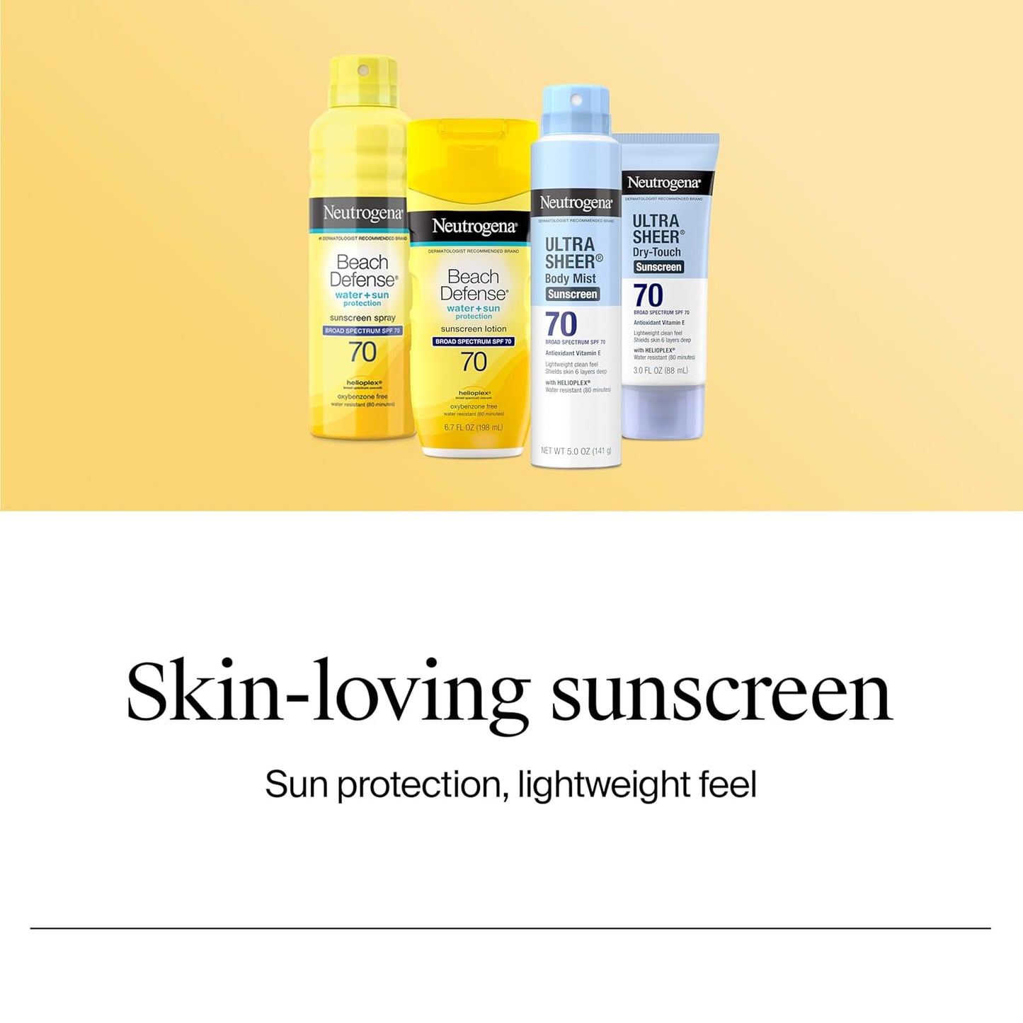 Neutrogena Beach Defense Sunscreen Spray SPF 50 - Lightweight, Water-Resistant, Family Size, 6.5 oz
