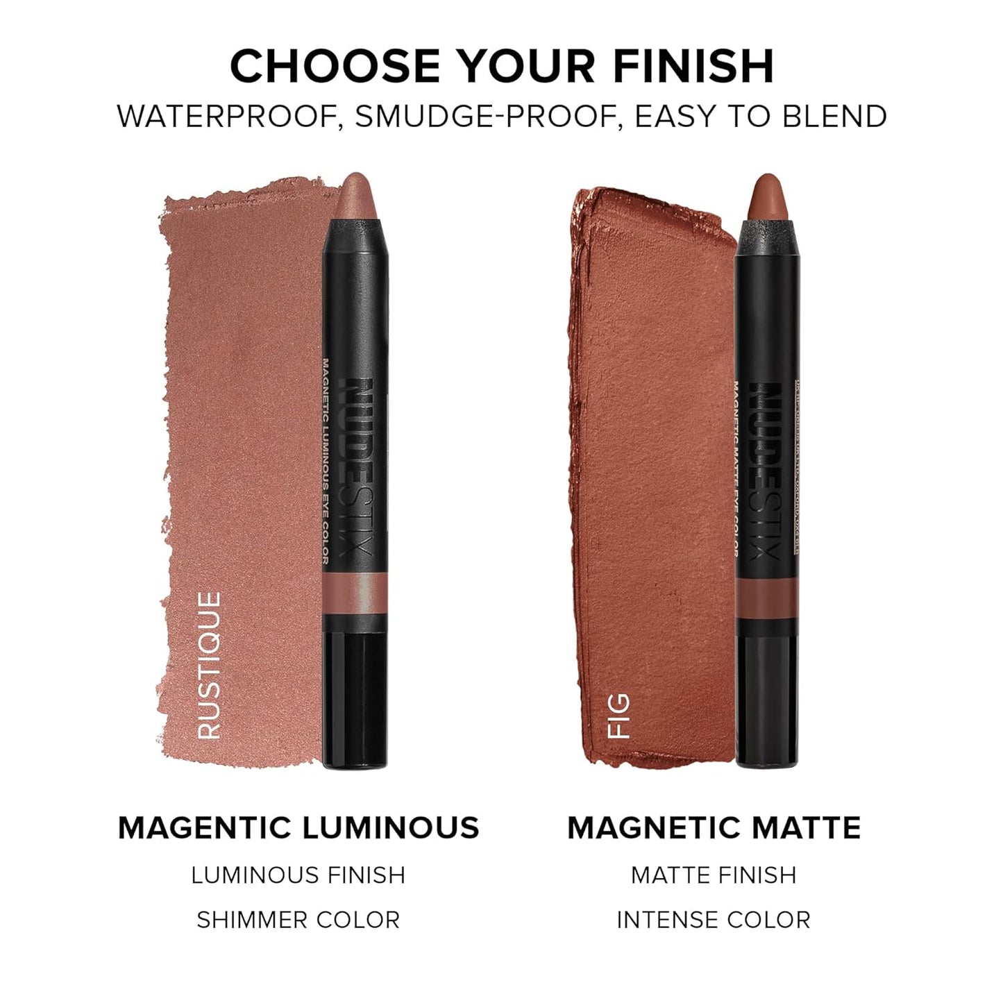 Nudestix Magnetic Matte Eye Color - 3-in-1 Long-Wear Cream Eyeshadow Pencil | Waterproof, Vegan & Cruelty-Free Makeup