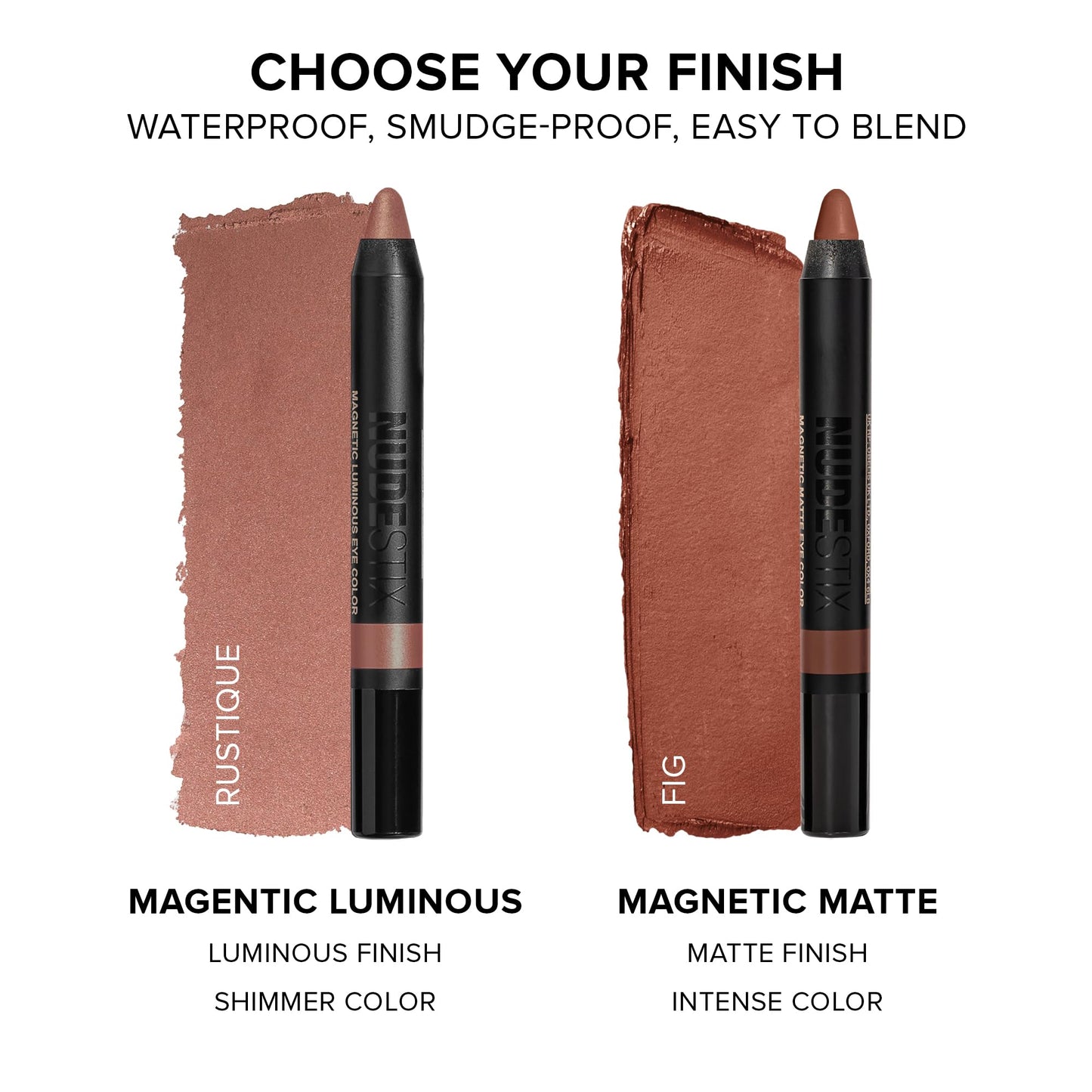 Nudestix Magnetic Luminous Eye Color – 4-in-1 Cream Eyeshadow Stick, Eyeliner, Primer & Highlighter | Long-Wear, Waterproof Satin Finish | Vegan & Cruelty-Free Eye Makeup, Shade: Smoke
