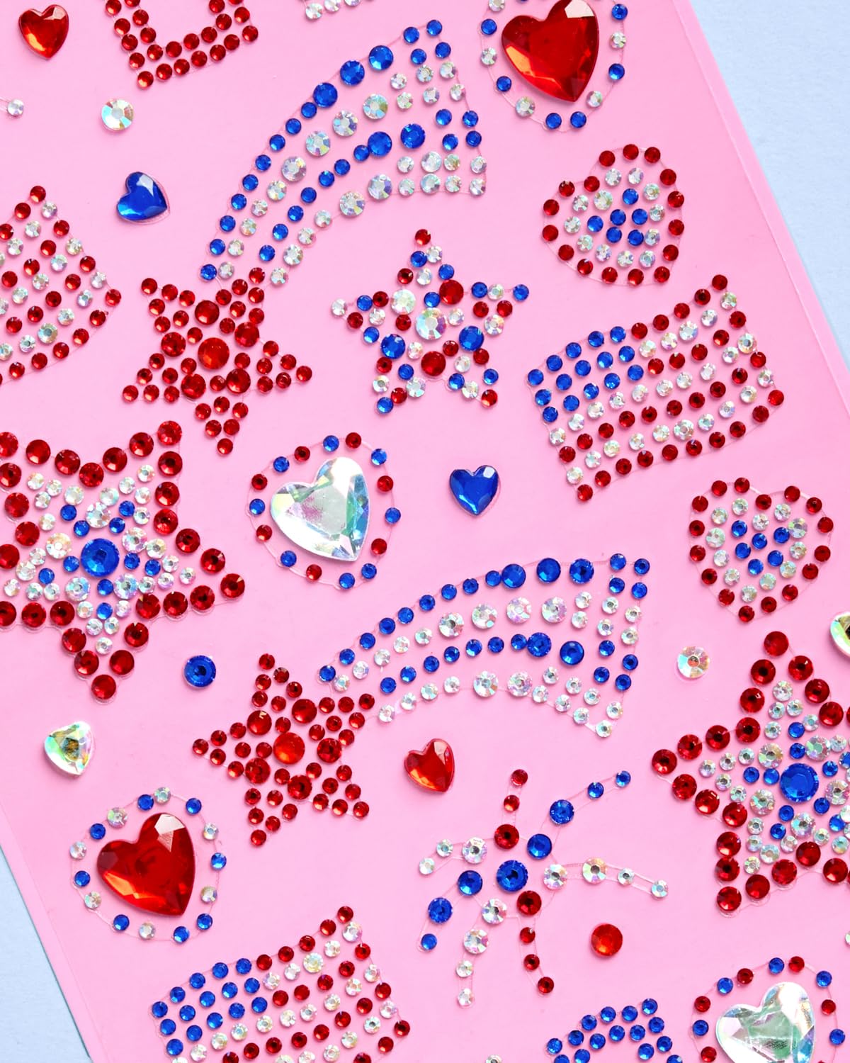 xo, Fetti USA Face Gems - 33 Sticker Gems | Fourth Of July, Patriotic Party, Red White Blue, Independence Day, Festival, Stars, Sparkly