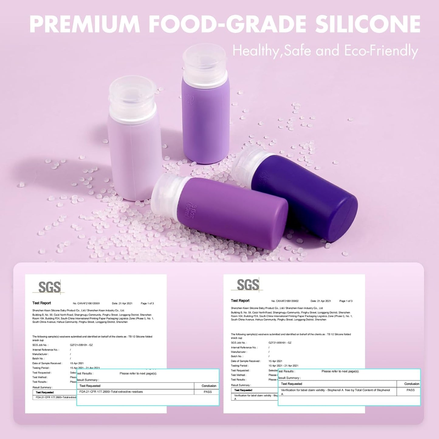 Travel Bottles for Toiletries - 21 Pack Leak-Proof TSA Compliant Silicone Containers | BPA Free, Purple
