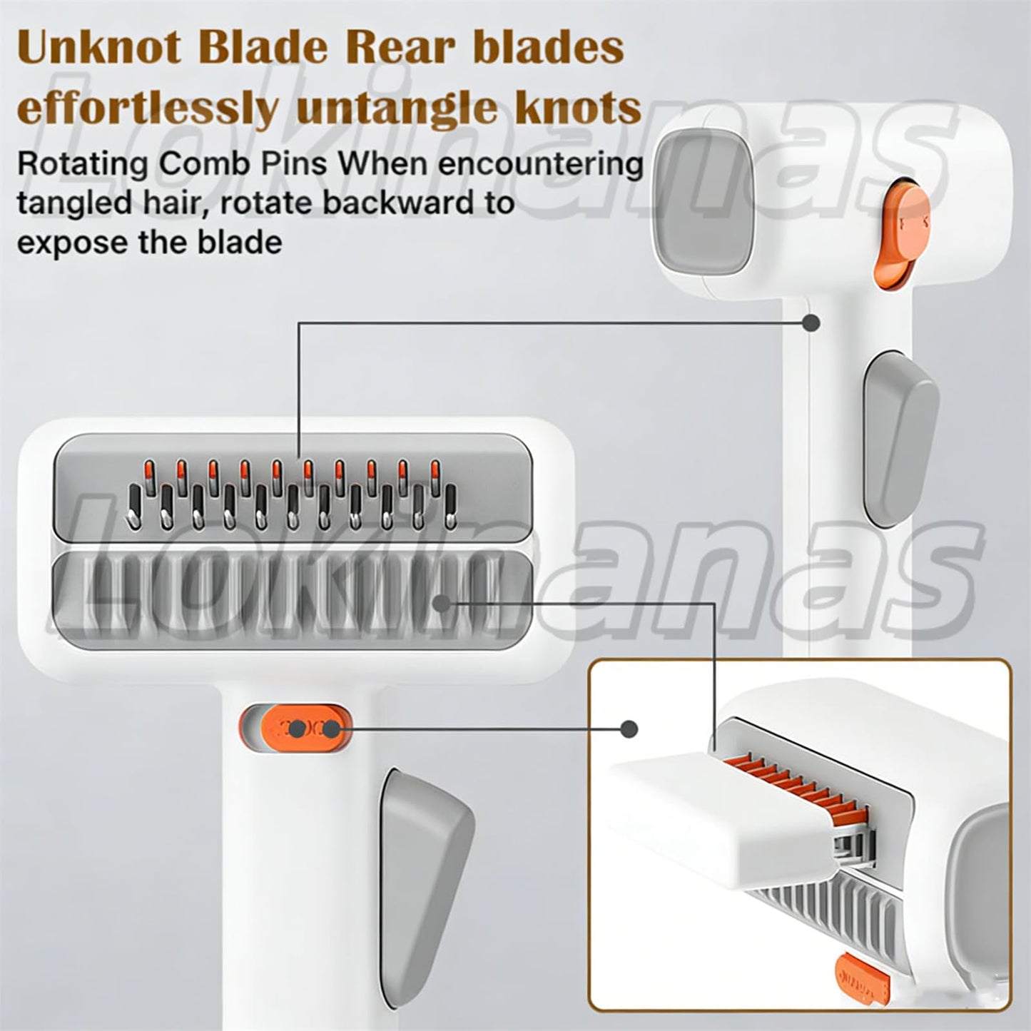 2026 New 2-in-1 Pet Self-Detangling & Grooming Comb, 2-in-1 Pet Comb Untangle & Remove Tangles One-Touch Switch, Pets Grooming Brush Detangle, Deshed, Massage for Dogs & Cats (1PC)