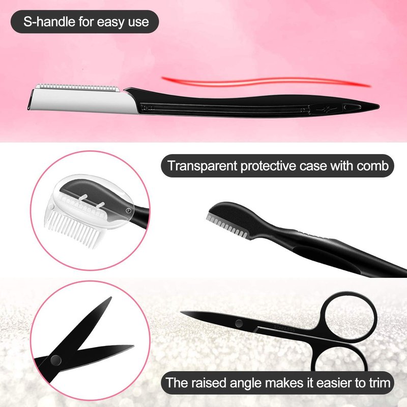 ZTRHYOO Eyebrow Razor, Eyebrow Kit, Multipurpose Exfoliating Dermaplaning Tool Face Razors for Women Girl, Eyebrow Grooming Set (11 in 1)