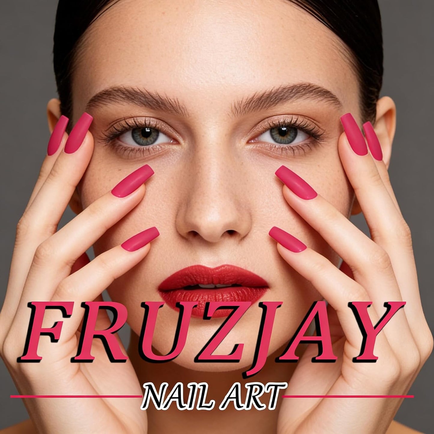 Colorful Press-On Nails - Short Square Acrylic Nails with Gradient Rainbow & White Dots | Full Cover DIY Manicure