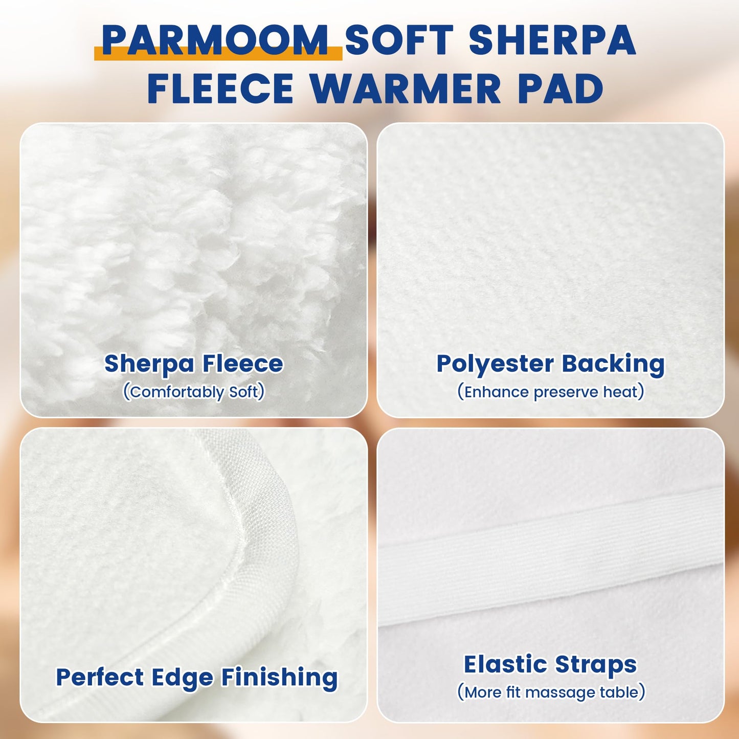 PARMOOM Massage Table Warmer Heating Pad Professional Massage Bed Warmer with 4 Timer, 8 Heat Settings, Overheat Protection for Massage Bed & Spa, Thickened & Soft Fleece, 30" x 71"