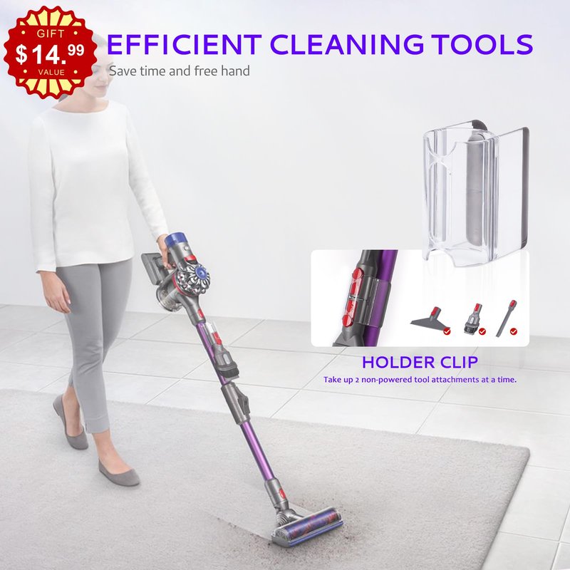 Foldable Extension Wand Compatible with Dyson V7 V8 V10 V11 V15 Cordless Vacuum Accessories, Upgrade Quick Release Wand Compatible with Dyson Stick Vacuum Attachments(Purple)