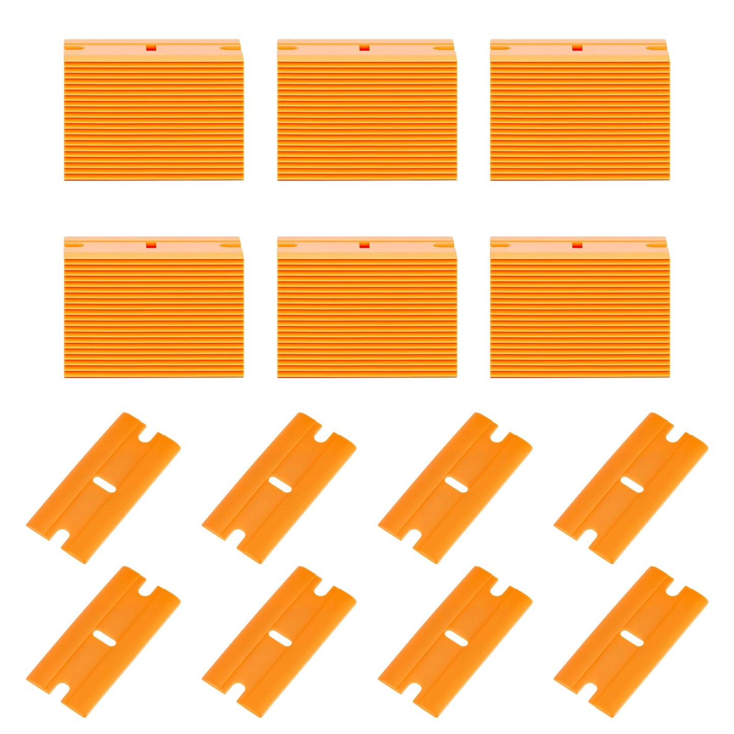 Aleric 200Pieces Plastic Razor Blades, Double Edged Plastic Blade for Scraper, Safety Razor Blades for Removing Labels, Stickers, Cleaning Glass Window, Replacement Scraper Blades