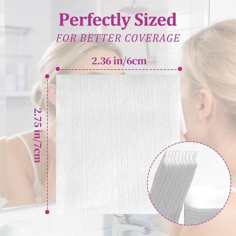 Facial Cotton Pads - 100% Natural Soft Cotton Rounds for Makeup Removal & Toner | 110 Count