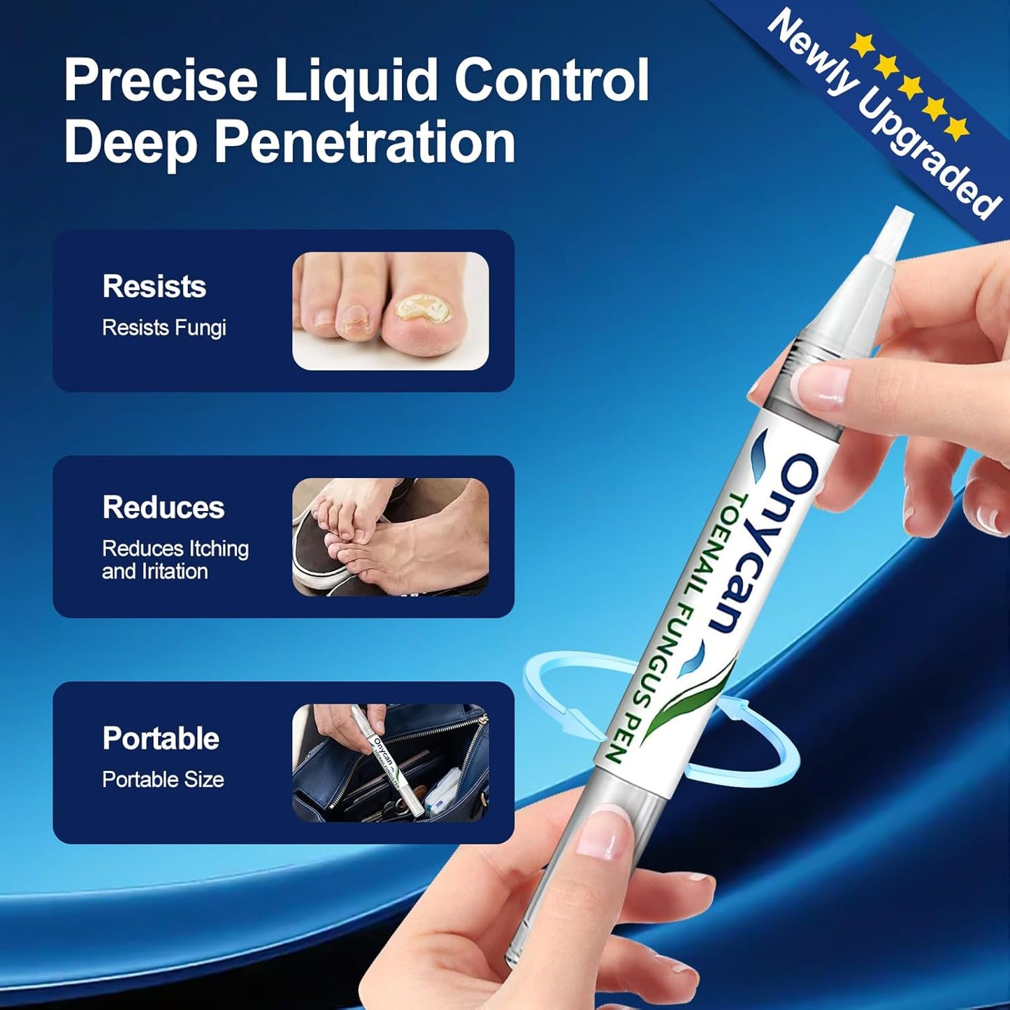 Toenail Fungus Treatment Pen - Extra Strength 25% Undecylenic Acid | Repair Discolored, Thick Nails - 5 Pens