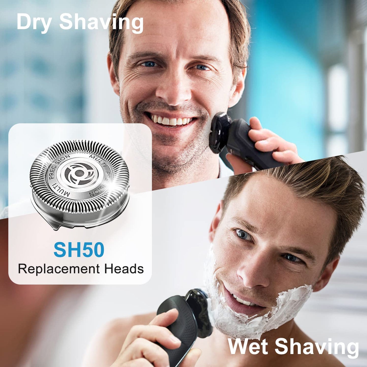 SH50 Replacement Heads Compatible with Philips Norelco Series 5000, SH50 Replacement Blades for Philips Norelco Shaver, HQ8 Heads