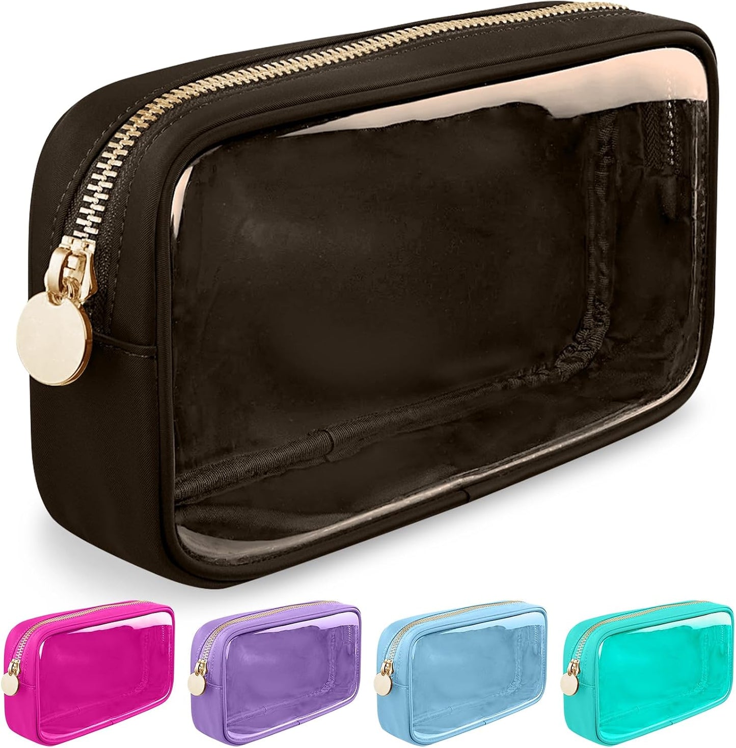 Floral Makeup Bag - Cute Pink Nylon Zipper Pouch for Travel | Waterproof Cosmetic Organizer for Women