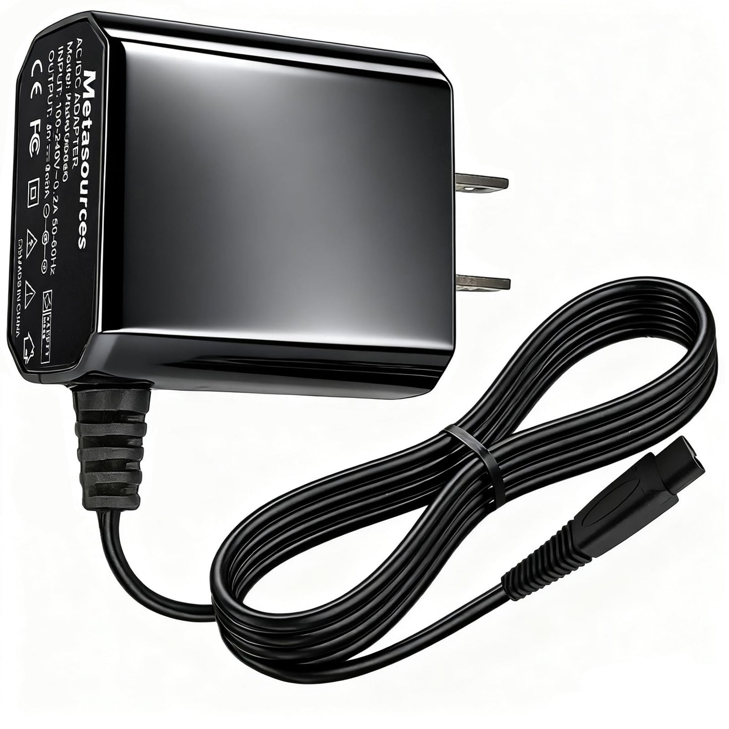 Metasources 2-Prong 5V AC/DC Adapter Compatible with Wahl 7064 WH-7064 07064 7064-017 Clipper Clean Close Wet/Dry Electric Shaver Razor Trimmer MPS005-050100CU