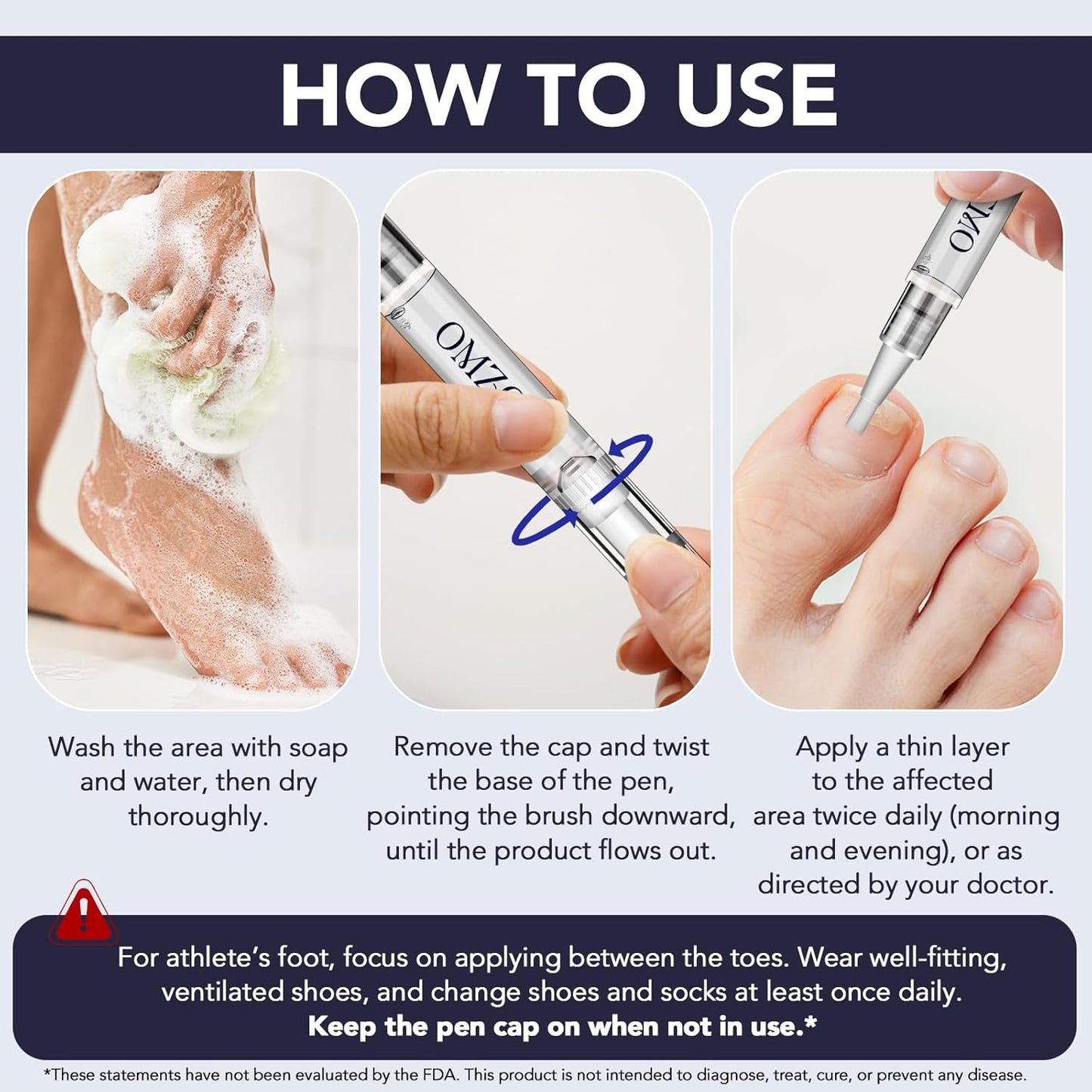 Toenail Fungus Treatment Pen - Extra Strength 25% Undecylenic Acid | Tea Tree & Jojoba - 5 Pack Fungal Nail Repair Kit