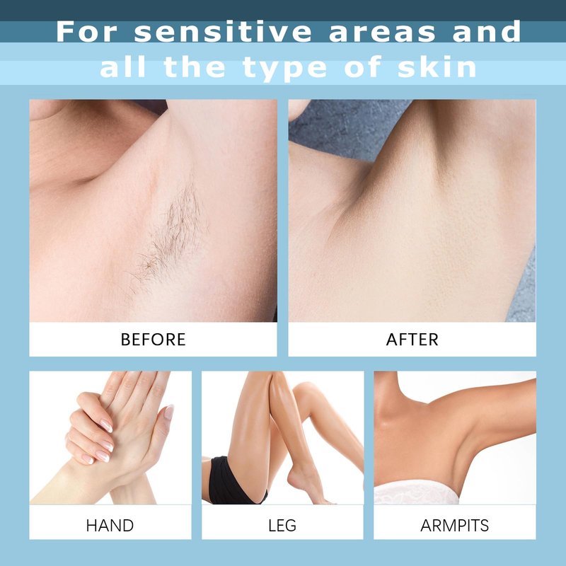 Painless Hair Removal Cream, Private Pubic Hair Remover for Women and Men Depilatory Creams for Body Legs Arms Underarms, Painless Bikini Hair Remover Cream Sensitive Skin Friendly 4.23 Fl Oz