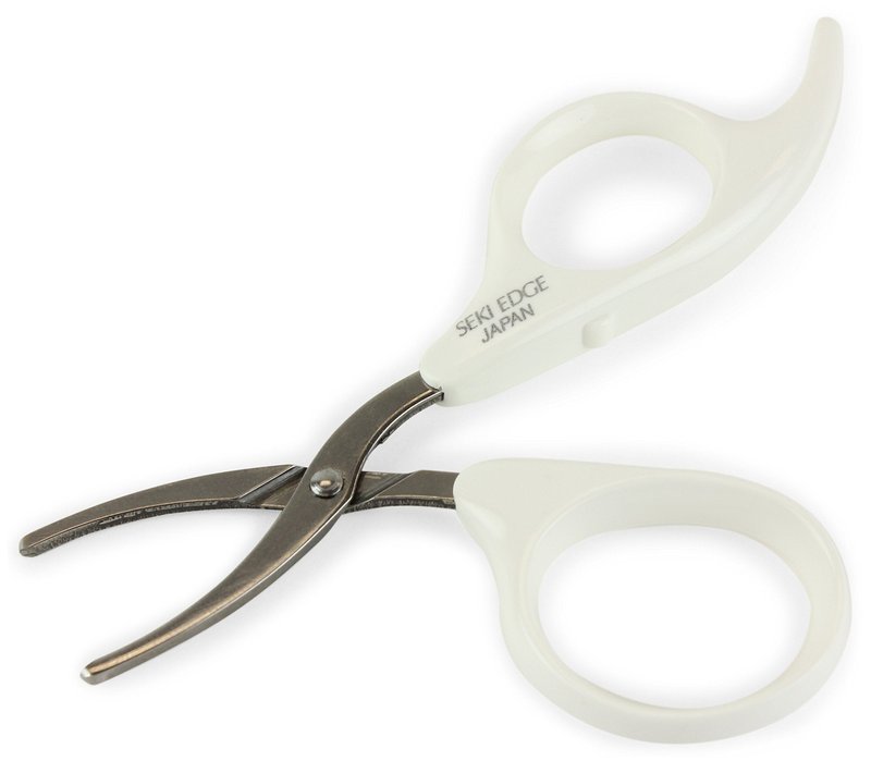 Seki Edge Scissor Tweezers (SS-503) - Stainless Steel Tweezers for Eyebrows With Scissor Action - Precision Tweezer with Round Safety Tips to Grip Fine & Thick Hairs - For Women & Men - Made In Japan