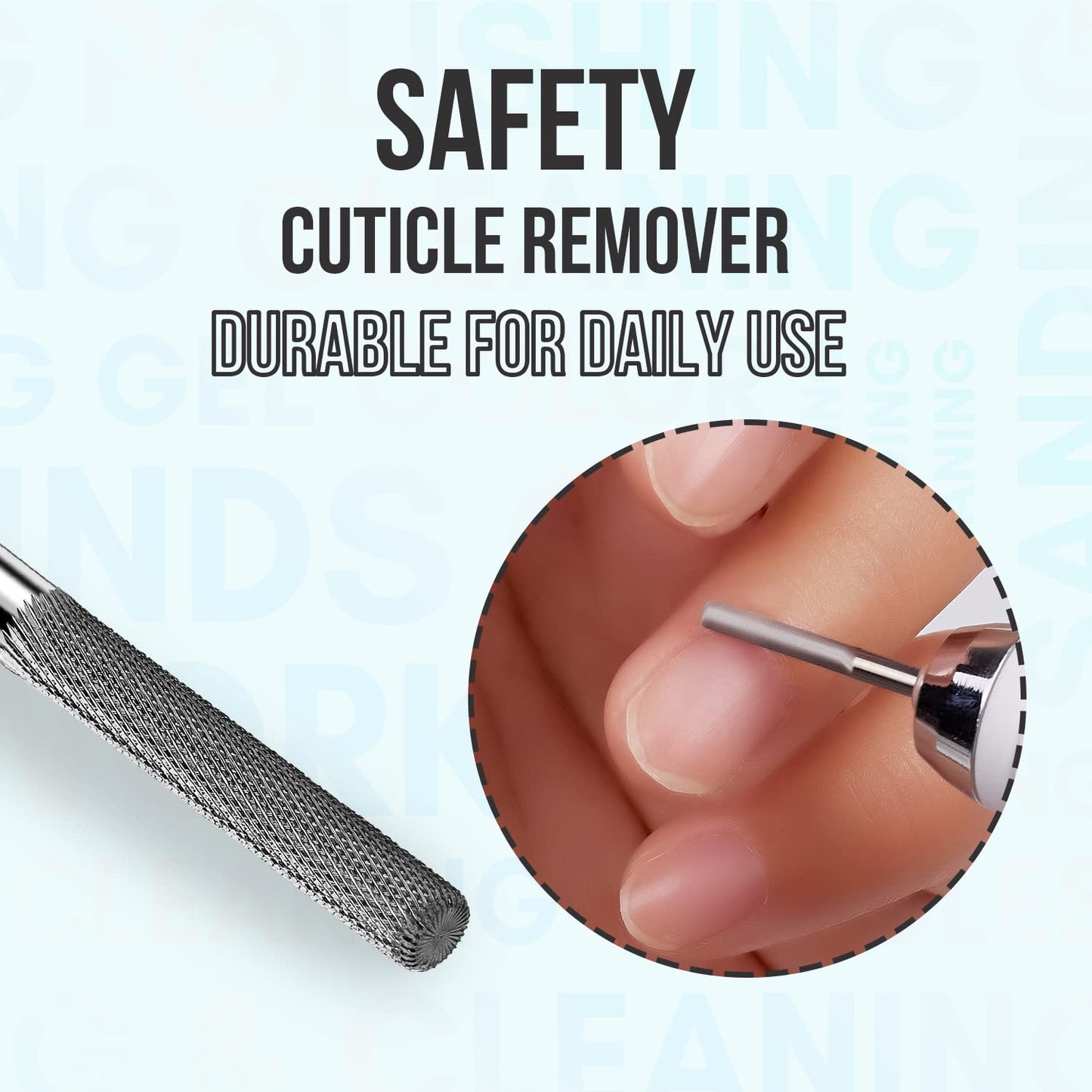 Cuticle Nail Drill Bit - Tungsten Carbide Safety Remover | 3/32'' Needle Bit for Electric Nail File (Silver, Fine)