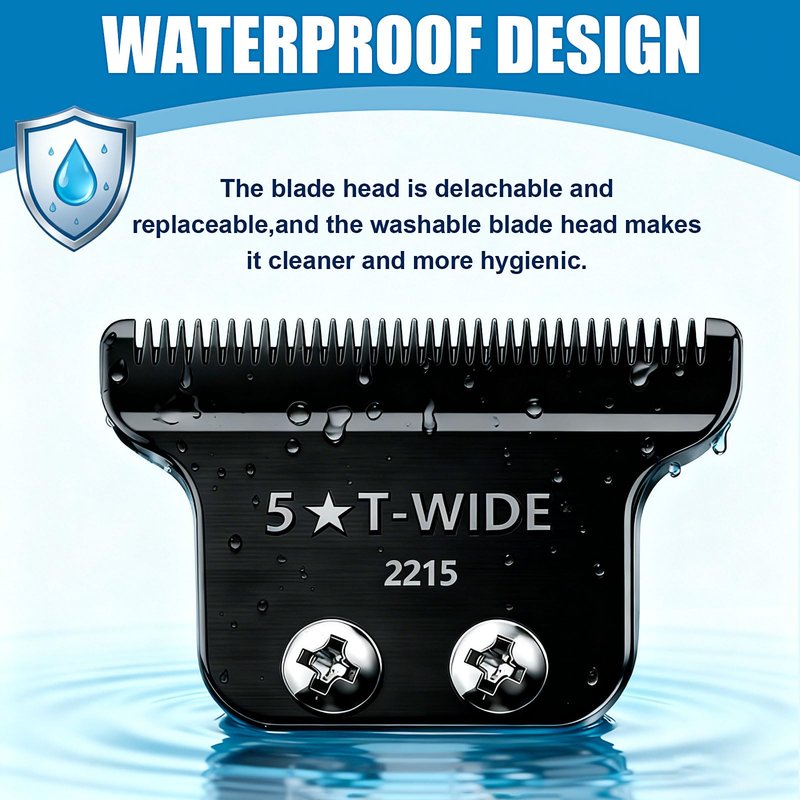 2215 Adjustable Zero-Gap T Blade Replacement for Wahl 5 Star Detailer Li Trimmer Models 8081/8171 (Black-3)