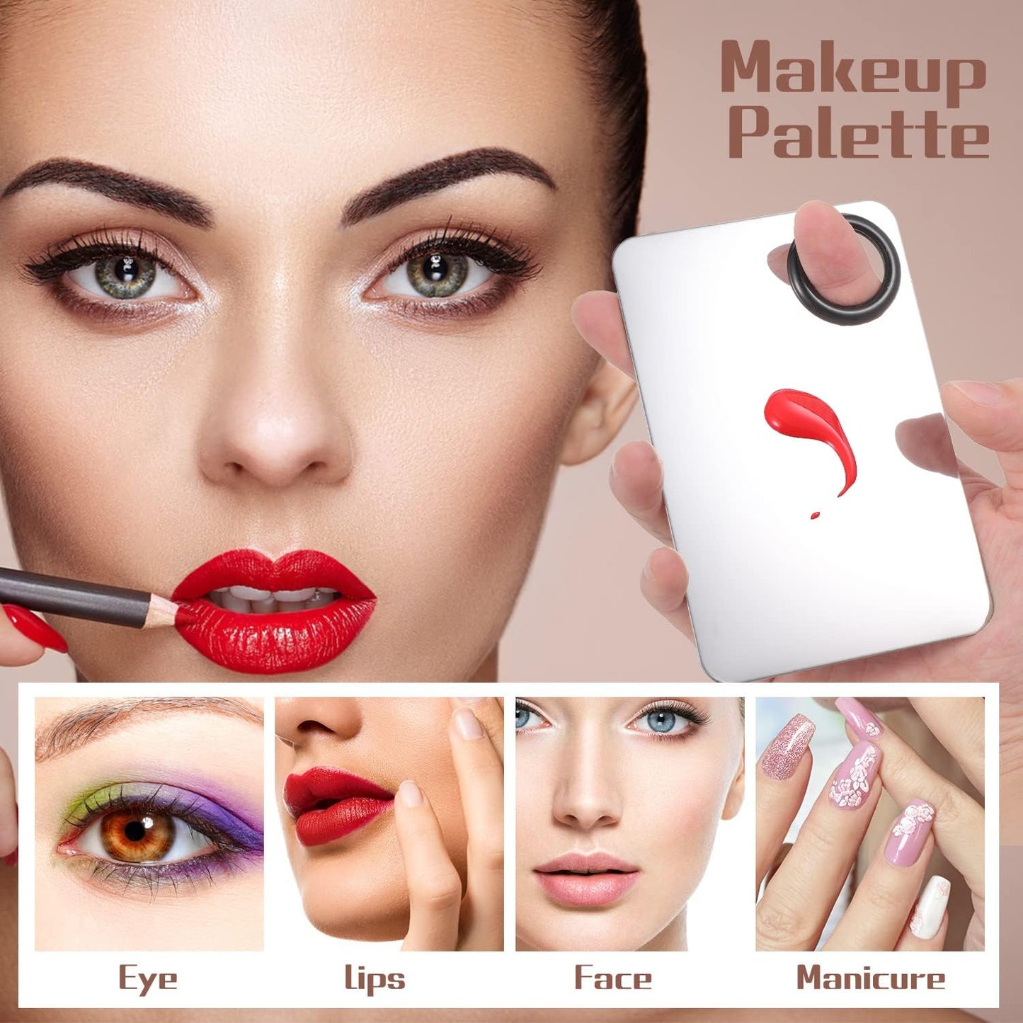 Makeup Mixing Palette Set - Stainless Steel Foundation & Eye Shadow Mixer with Spatula | 2-in-1 Design