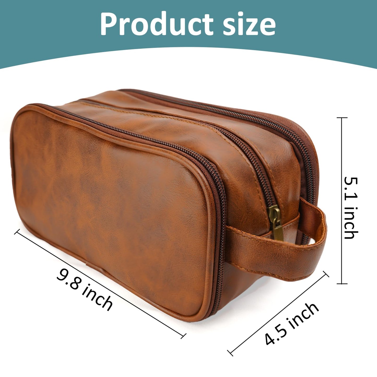 PUREFLY Personalized Toiletry Bag for Man Gifts, Leather Travel Bag for Groomsmen Gifts, Toiletries Travel Organizer Customized Name Initials, Gifts for Birthday|Anniversary|Wedding | Christmas