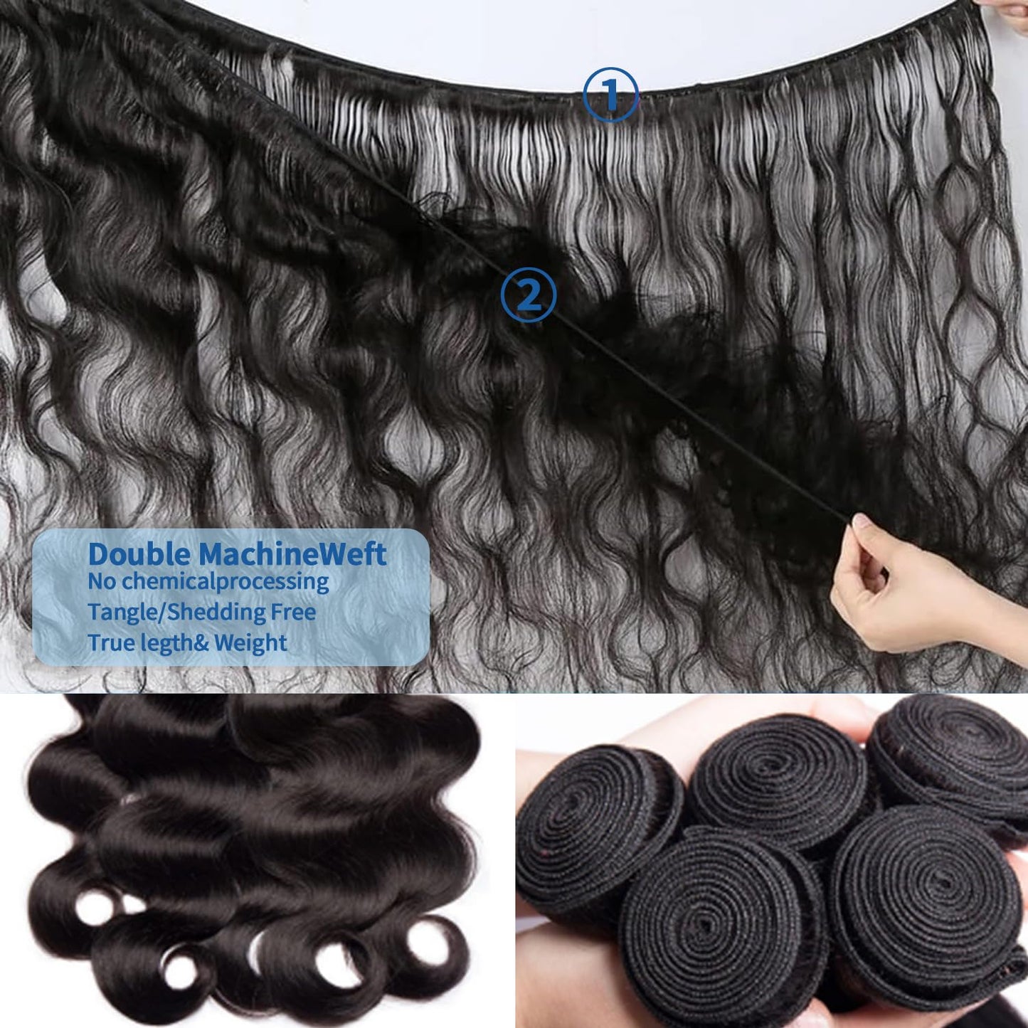 16A Raw Human Hair Bundles Body Wave Bundles Human Hair 20 22 24Inch Unprocessed Virgin Human Hair Extensions Body Wave 3 Bundles Real Human Hair Bundles weave bundles human hair Triple Lifespan