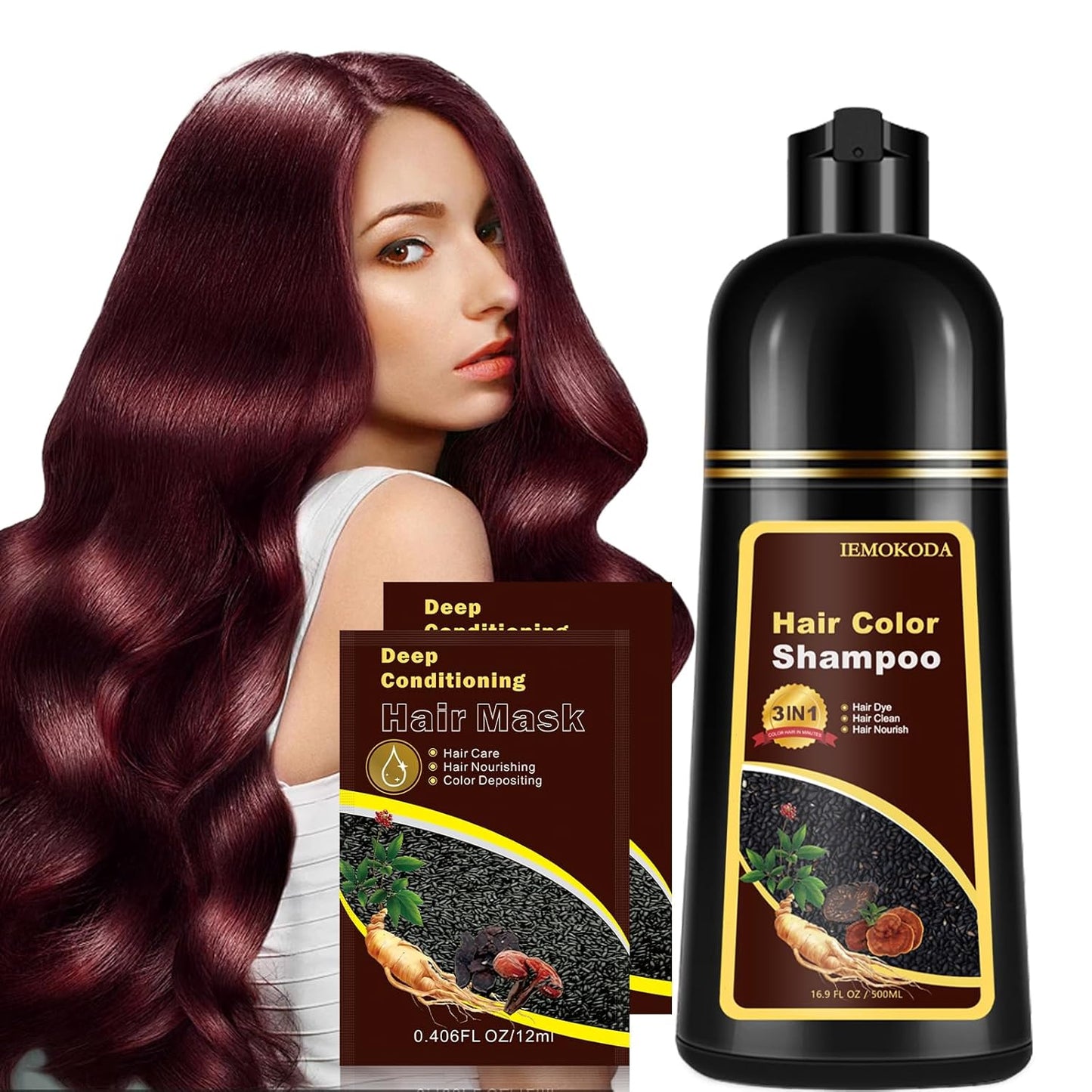 Blonde Brown Hair Color Shampoo - Instant 3-in-1 Hair Dye for Men & Women | Long-Lasting Results