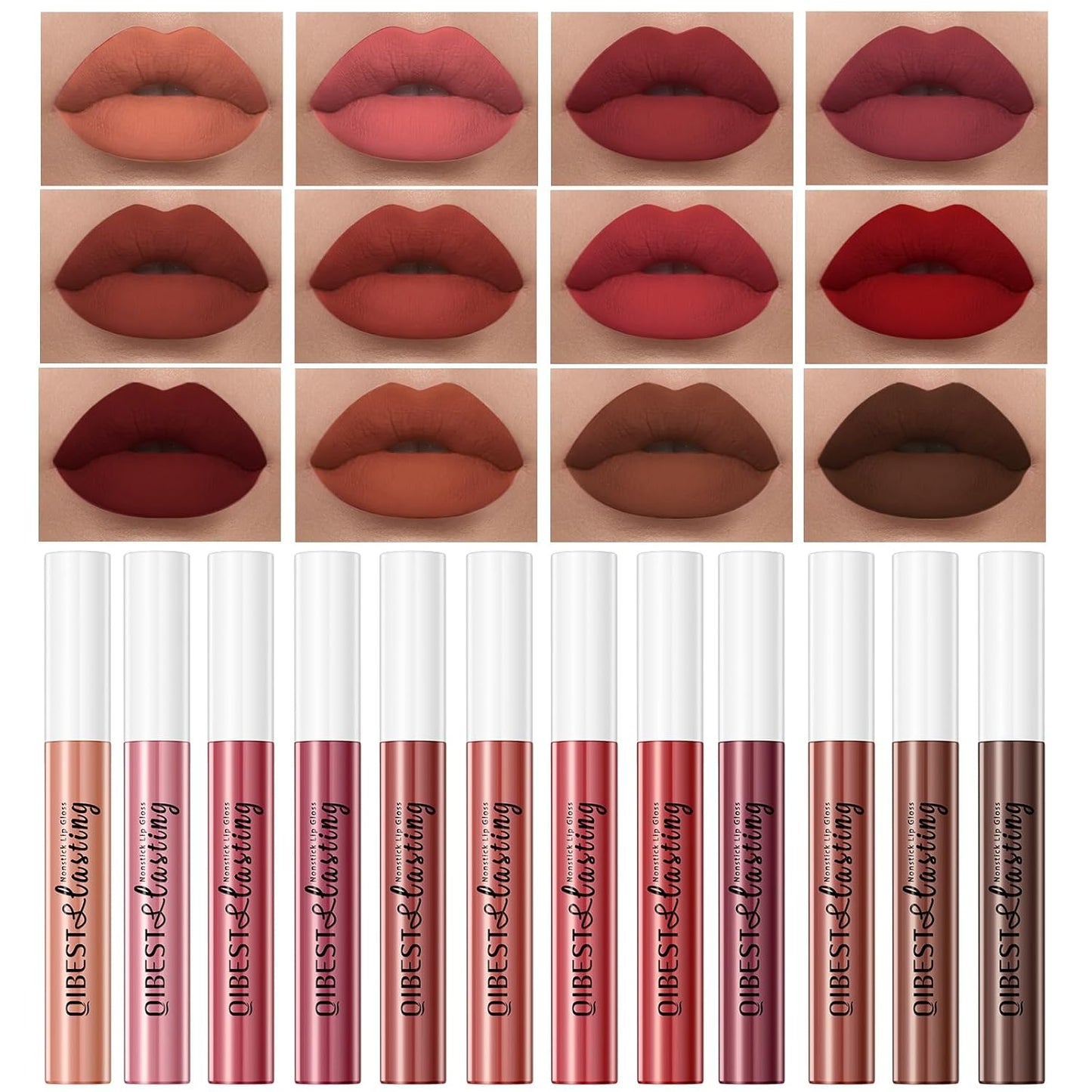 Matte Liquid Lipstick Set - 7 Pigmented Long-Lasting Shades + Lip Plumper | Velvet Waterproof Makeup Gift for Women