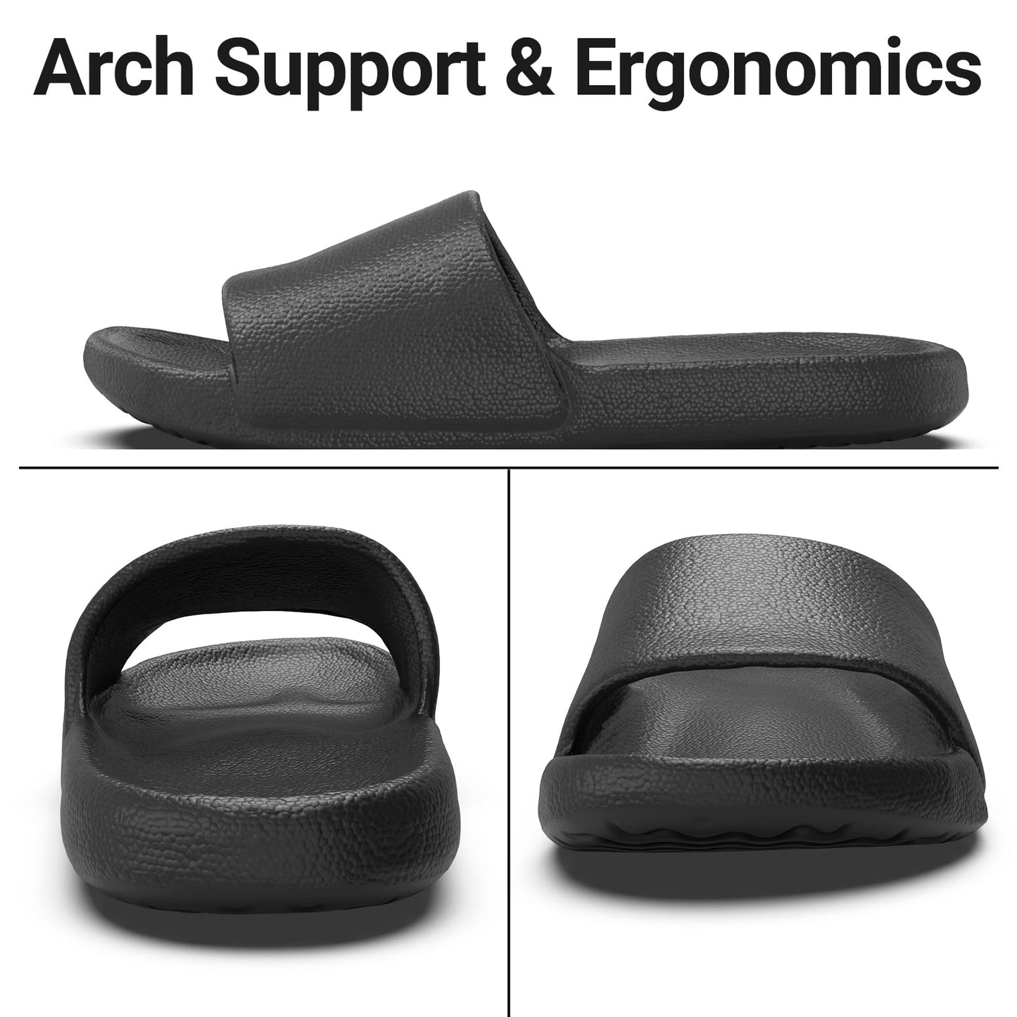 Kattmas Shower Shoes for Women & Men - Non-Slip House Slippers - Cloud Comfort Slides - Quick-Dry, Arch Support - Perfect for Bathroom, Beach, Pool, Travel