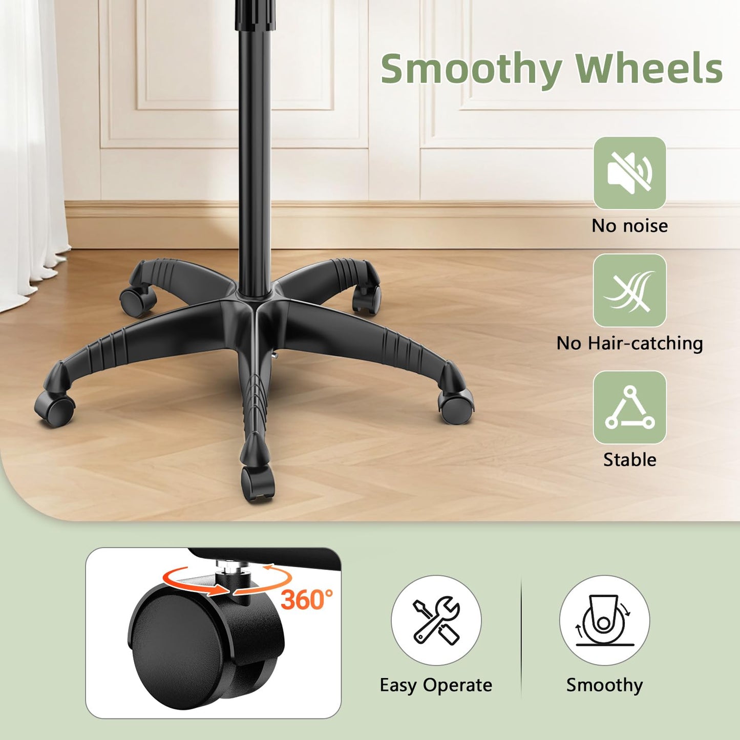 ORSUCCDE Salon Tray on Wheels, Premium Aluminum Tattoo Tray Rolling Tray, Adjustable Salon Service Rolling Trolley Cart for Clinic Spa(35inch)